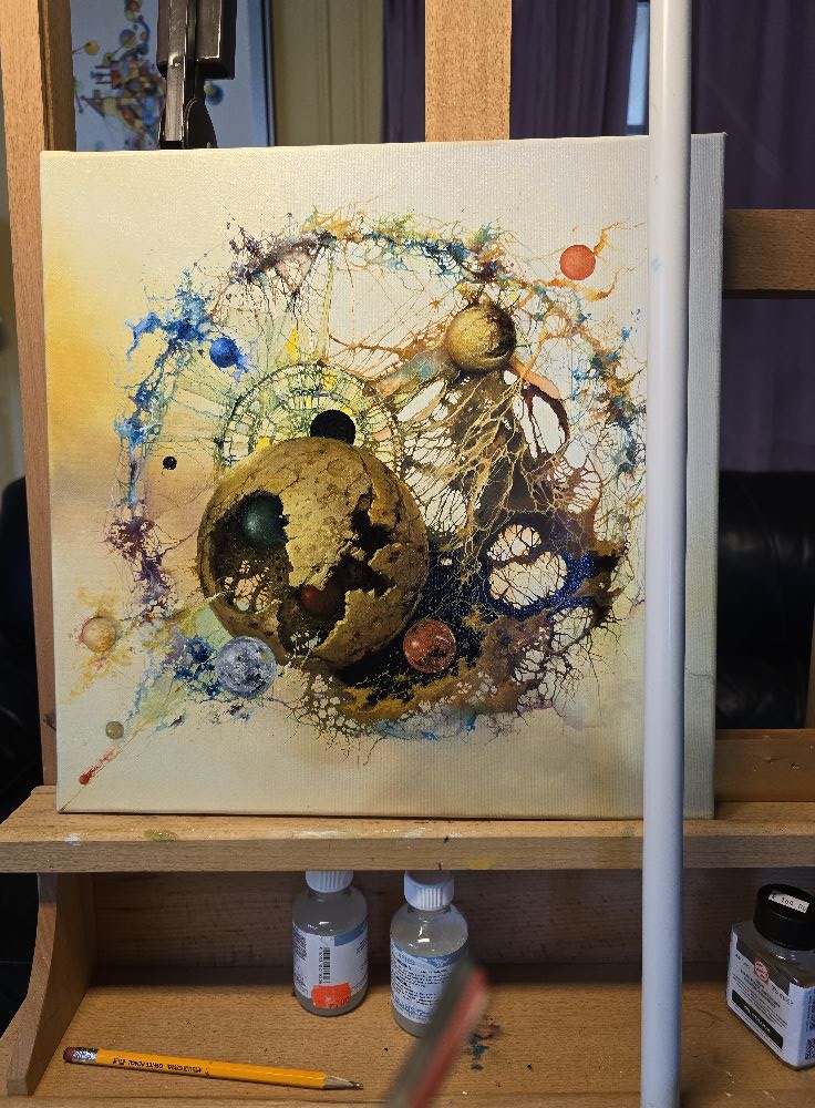 De Profundis: Original Oil Painting by Robert Zietara, framed canvas FOSHE ART