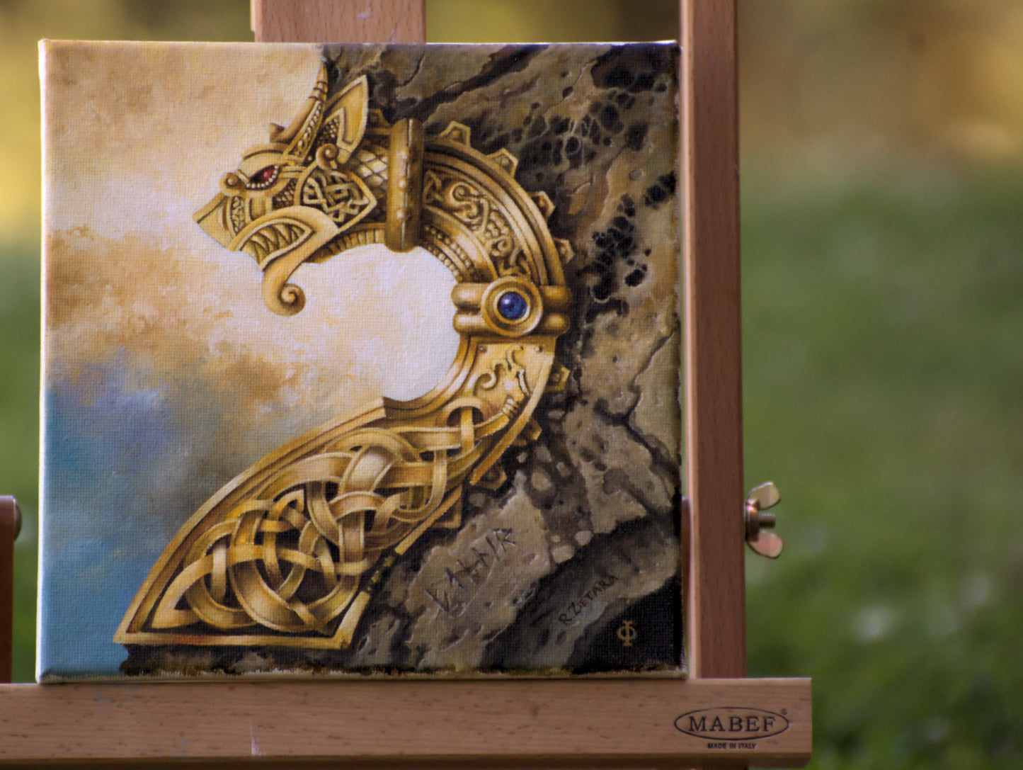 FAFNIR Giclée Art Print of original oil painting | Viking Dragon | Norse Mythology, Nordic Symbols | modern home decoration