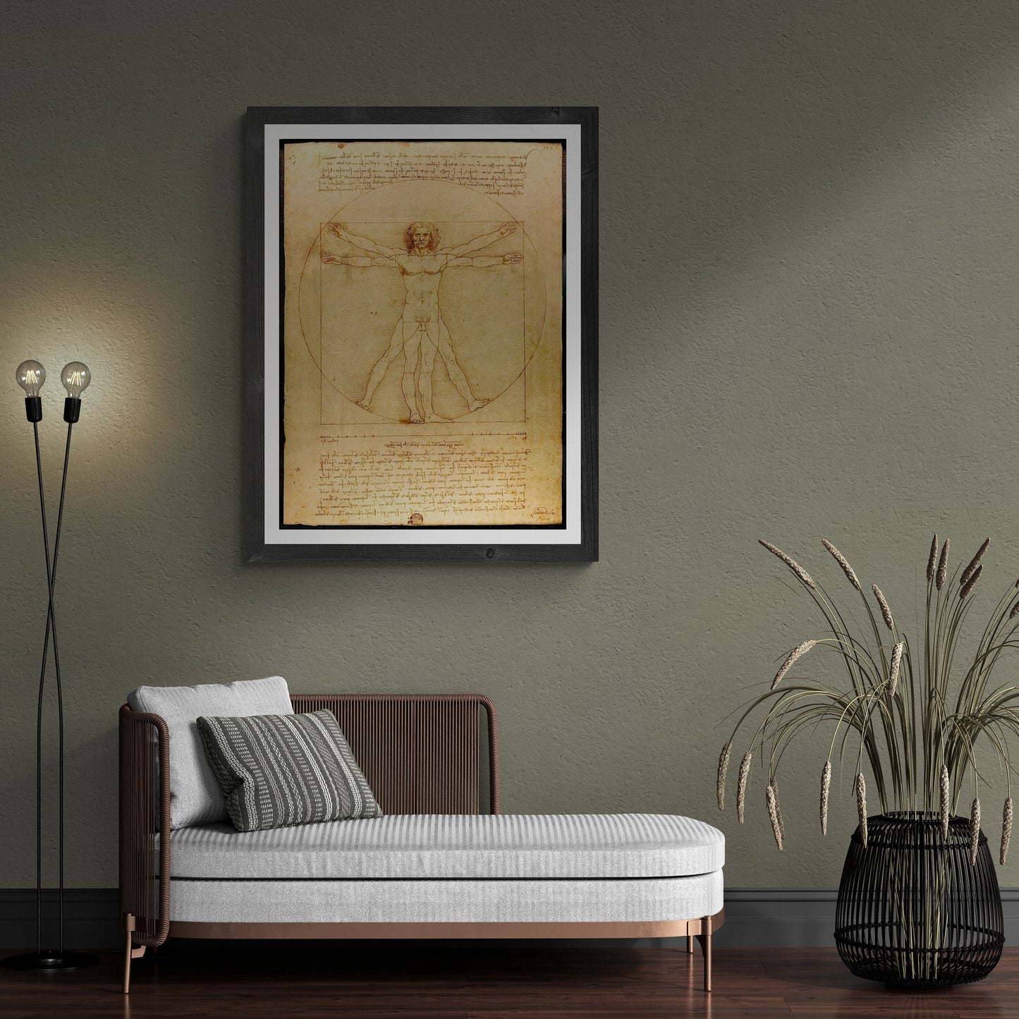 Renaissance Splendor: Vitruvian Man Giclée Print - Da Vinci’s Masterpiece on Heavyweight Premium Art Paper and Canvas