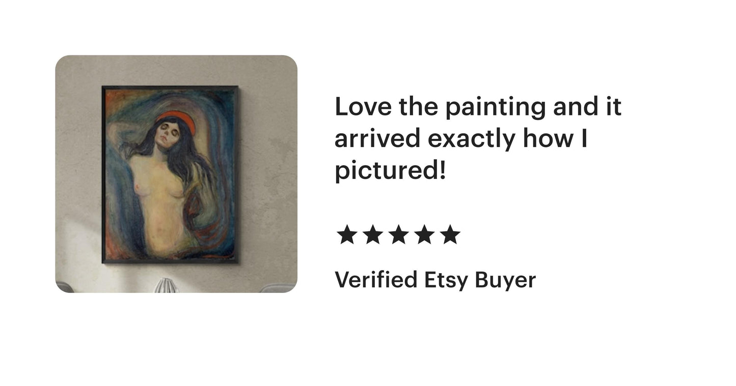 Timeless Beauty: Madonna by Edvard Munch Giclee Print Reproduction Painting, Heavyweight print on Fineart paper or museum quality poster FOSHE ART