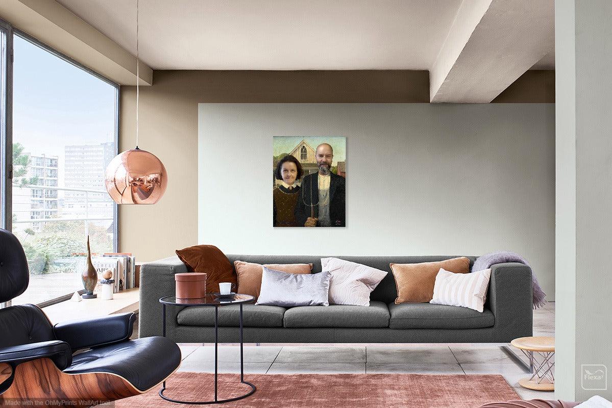 AMERICAN GOTHIC COUPLE Foshe Print ART