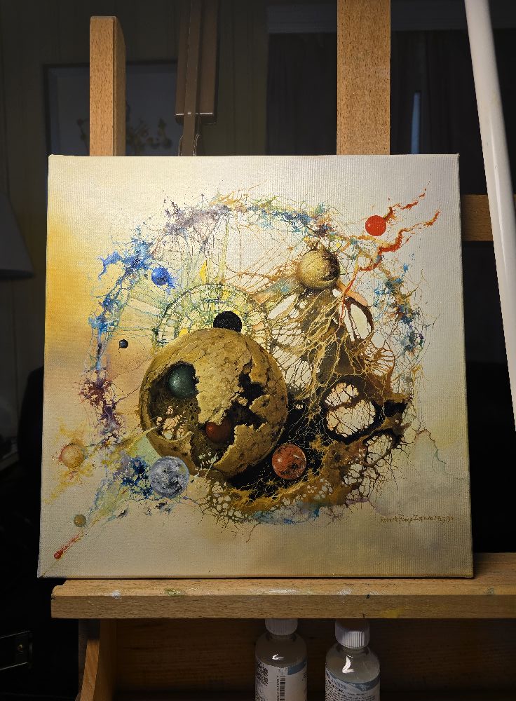 De Profundis: Original Oil Painting by Robert Zietara, framed canvas FOSHE ART