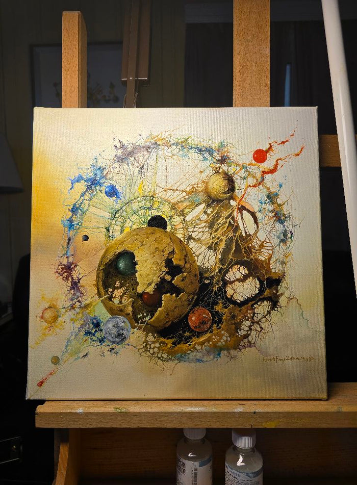 De Profundis: Original Oil Painting by Robert Zietara, framed canvas
