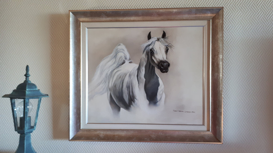 BEAUTY Fine Art Print from original oil painting |  Animal Print | White Horse Poster |Fine Art Print | Poster Print | Wall Art | Wall Print FOSHE ART