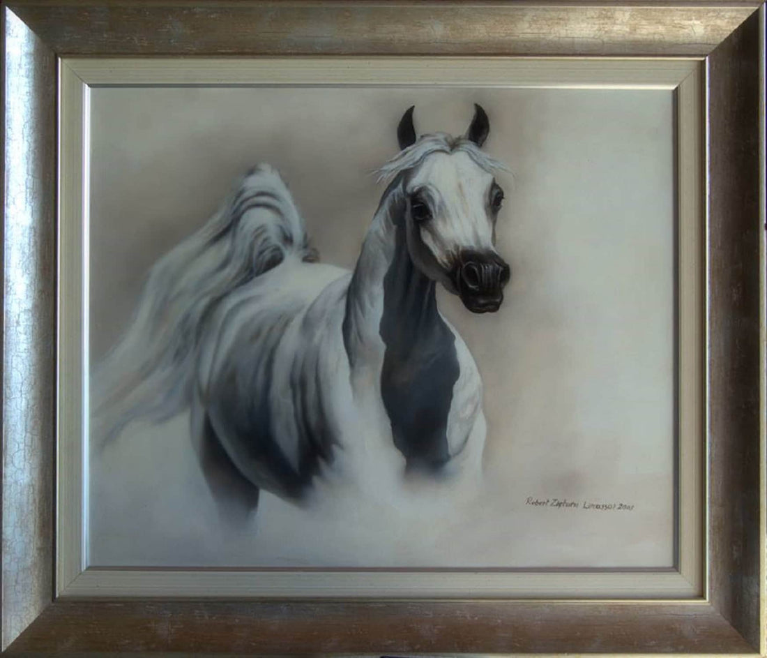 BEAUTY Fine Art Print from original oil painting |  Animal Print | White Horse Poster |Fine Art Print | Poster Print | Wall Art | Wall Print FOSHE ART