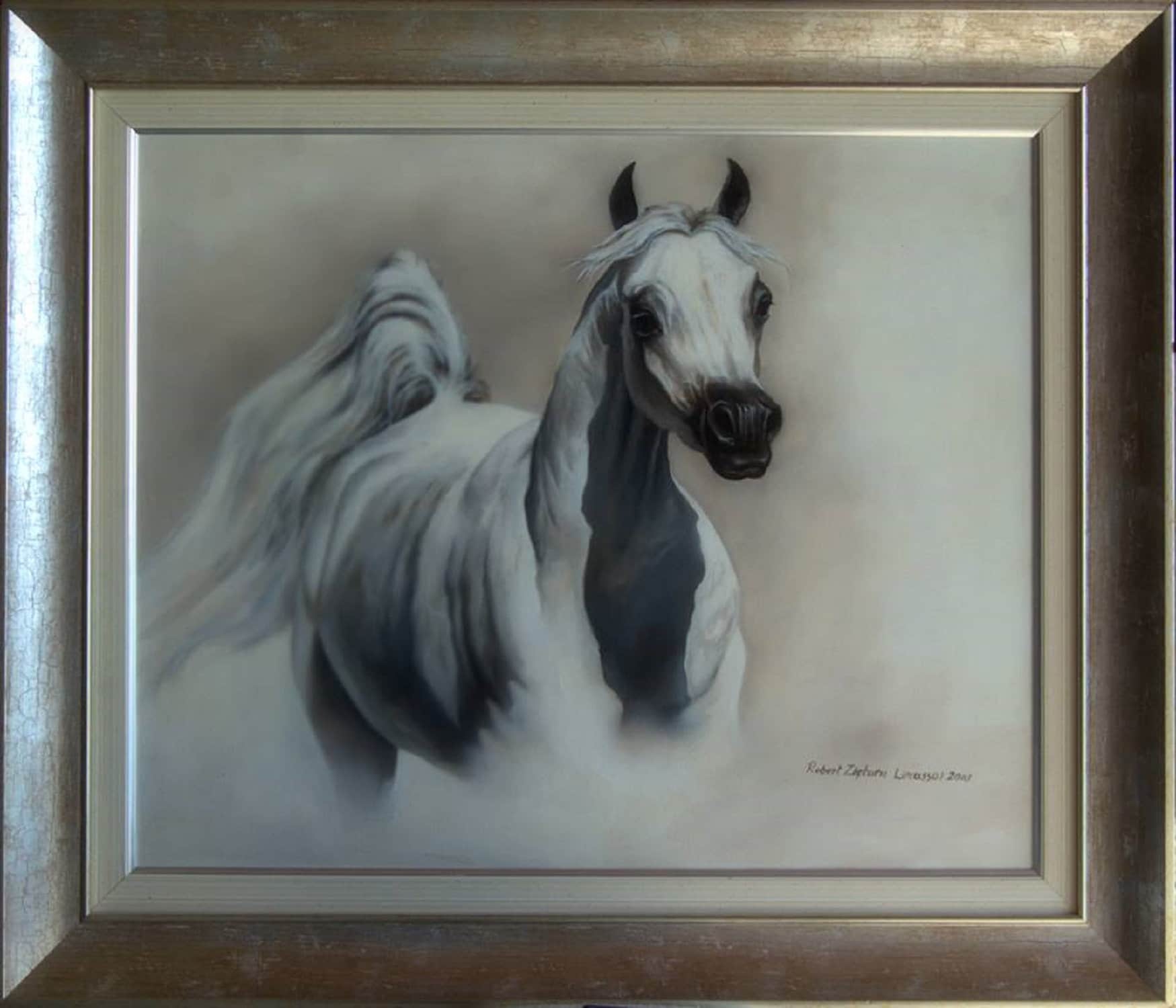 BEAUTY Fine Art Print from original oil painting |  Animal Print | White Horse Poster |Fine Art Print | Poster Print | Wall Art | Wall Print FOSHE ART