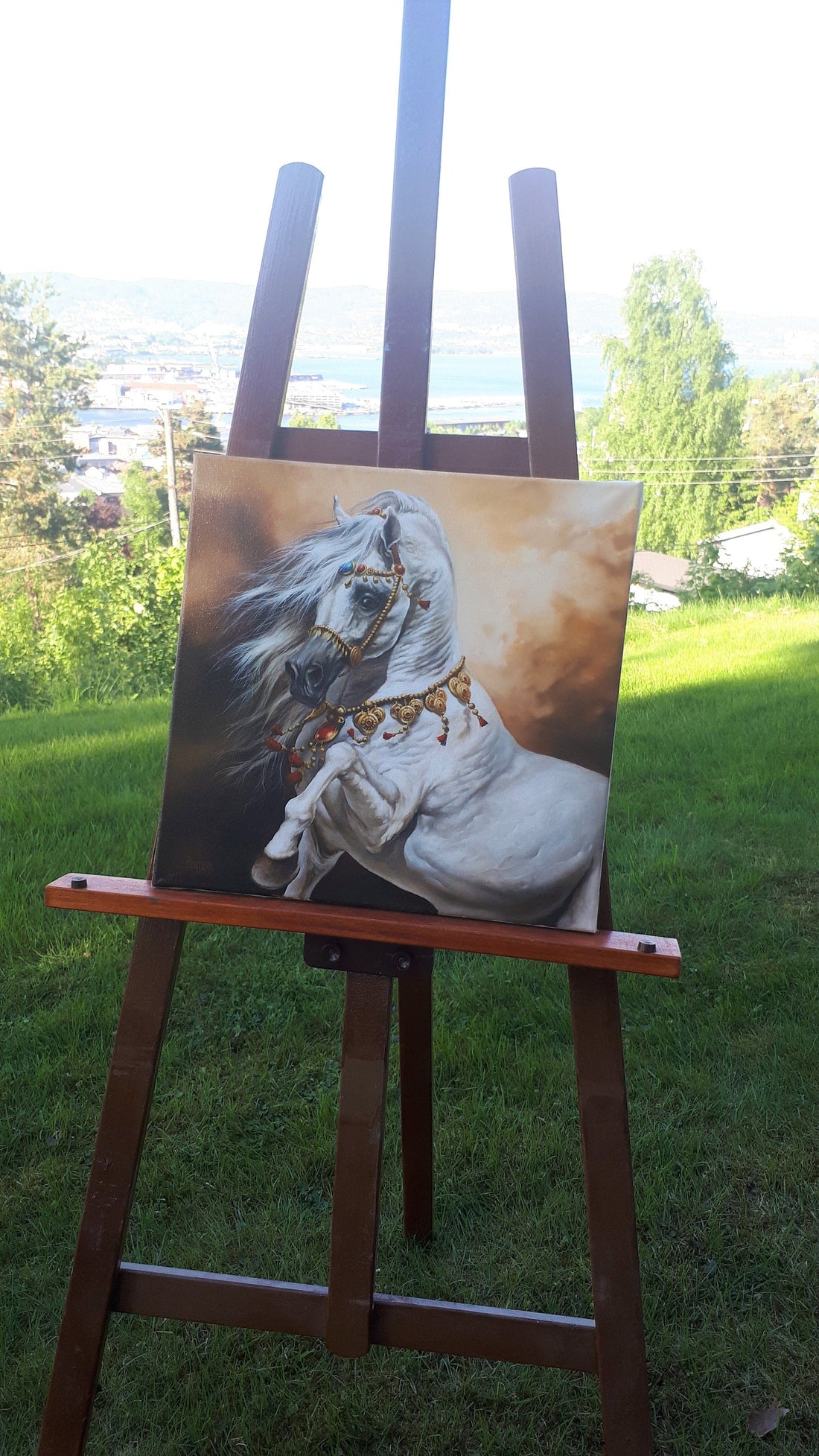 SLEIPNIR White Horse Giclée Print | Fine Art Reproduction FOSHE ART