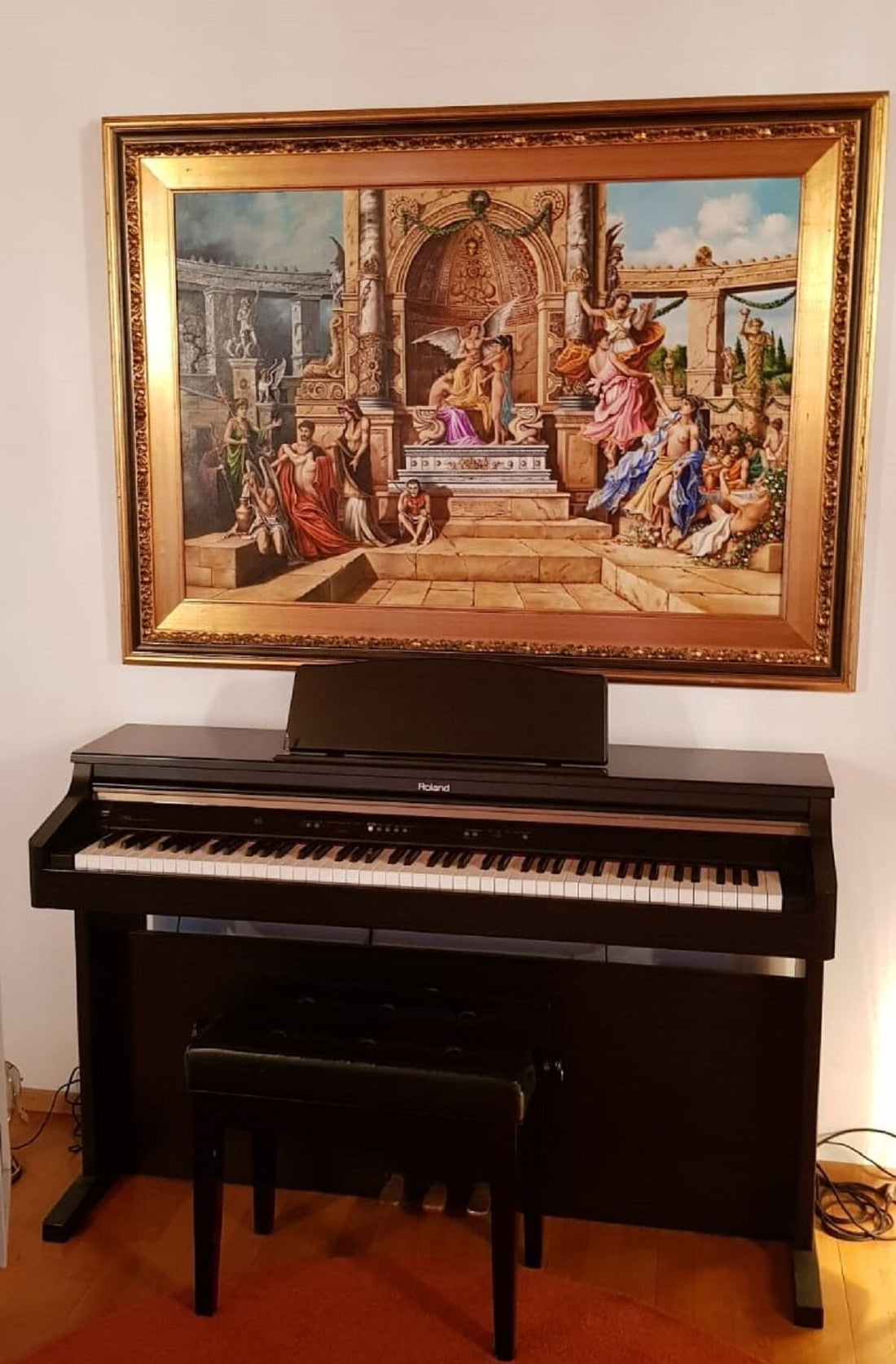 TEMPLE of APOLLO Greek Mythology art, original oil painting "Judgment day of Apollo",  figurative painting