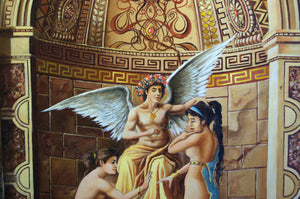 TEMPLE of APOLLO Greek Mythology art, original oil painting "Judgment day of Apollo",  figurative painting