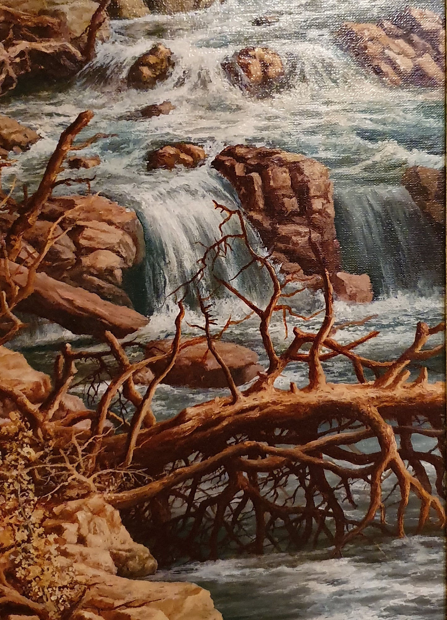 STREAM GIRL original oil on canvas framed painting home decoration gift idea for her modern art home decoration work art by Robert Zietara