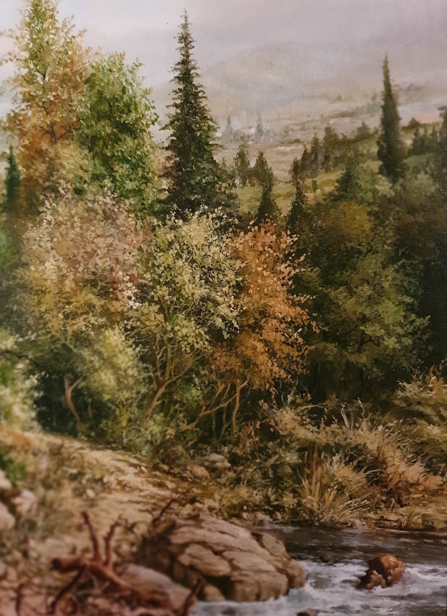 STREAM GIRL original oil on canvas framed painting home decoration gift idea for her modern art home decoration work art by Robert Zietara