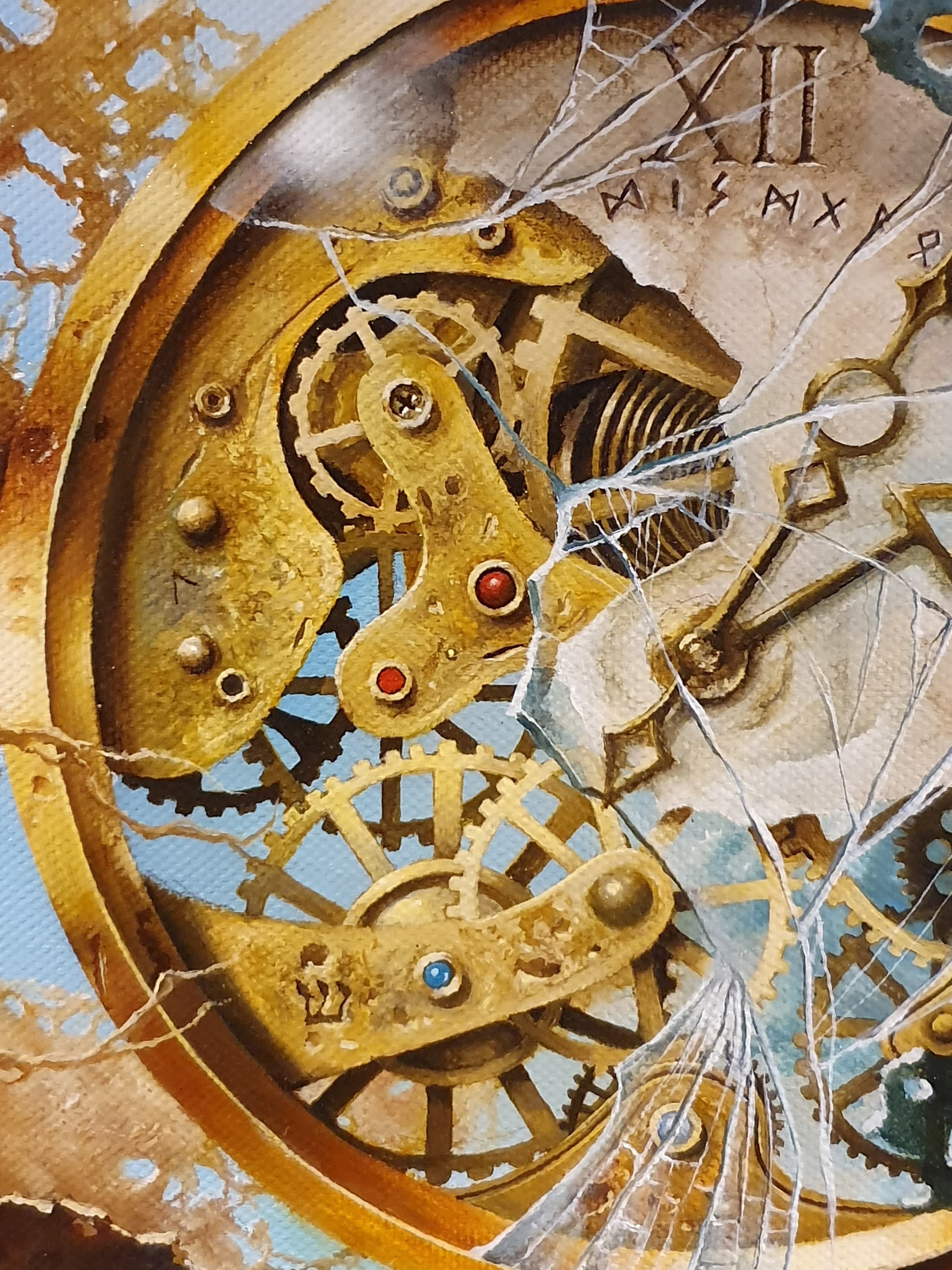 End of Time Giclée Canvas Print | Surreal Clock Oil Painting FOSHE ART