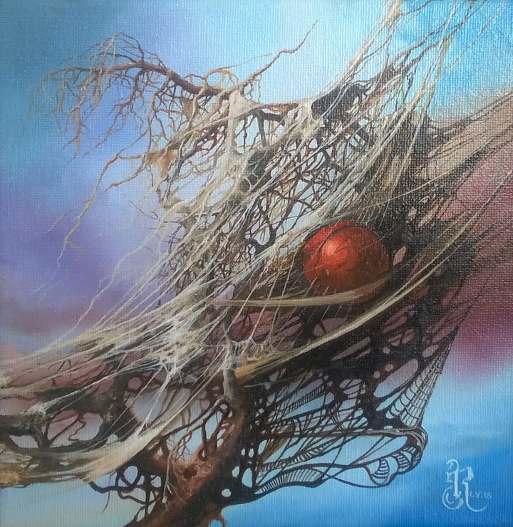 CAUGHT in the WEB of LIFE | Fine art print from original oil painting | Modern home decoration | Gift idea for surreal art lovers FOSHE ART
