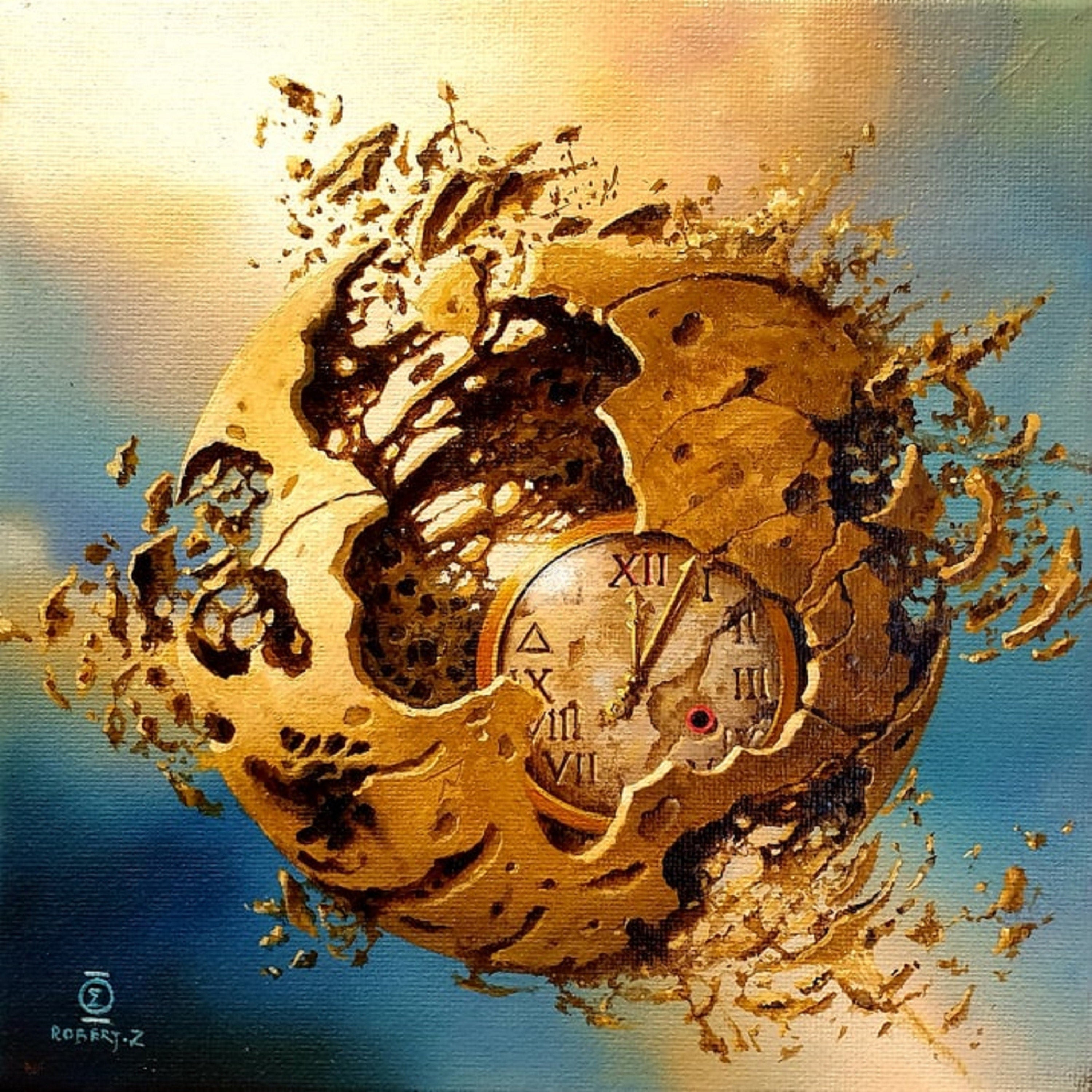 OUT OF TIME | Fine art from original oil painting | Surreal print of time | Modern home decoration
