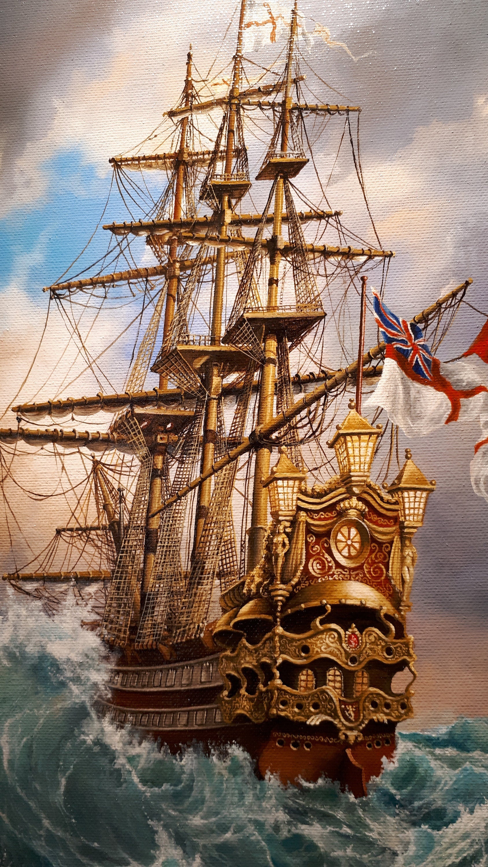 Tall Ship Giclée Art Print, Seascape Painting, Home Decor Gift FOSHE ART