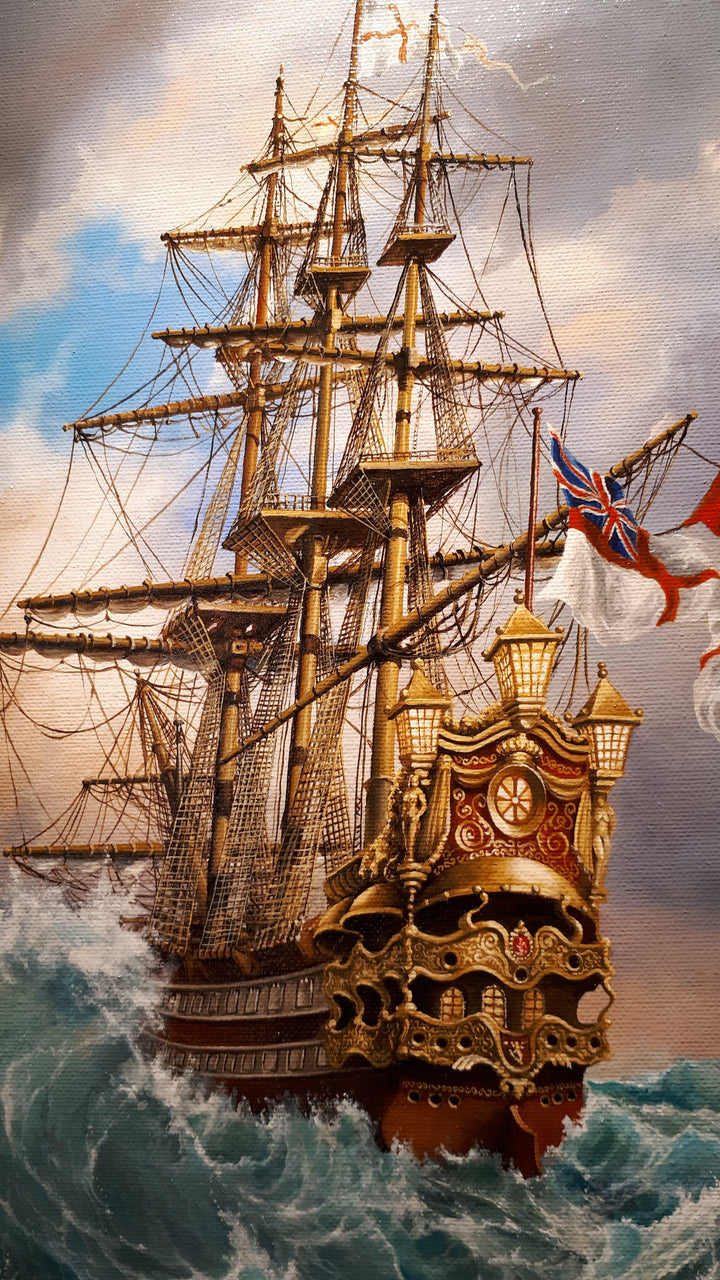 Majestic Ship | Robert Zietara| Giclée Art Print | Nautical Seascape Painting FOSHE ART