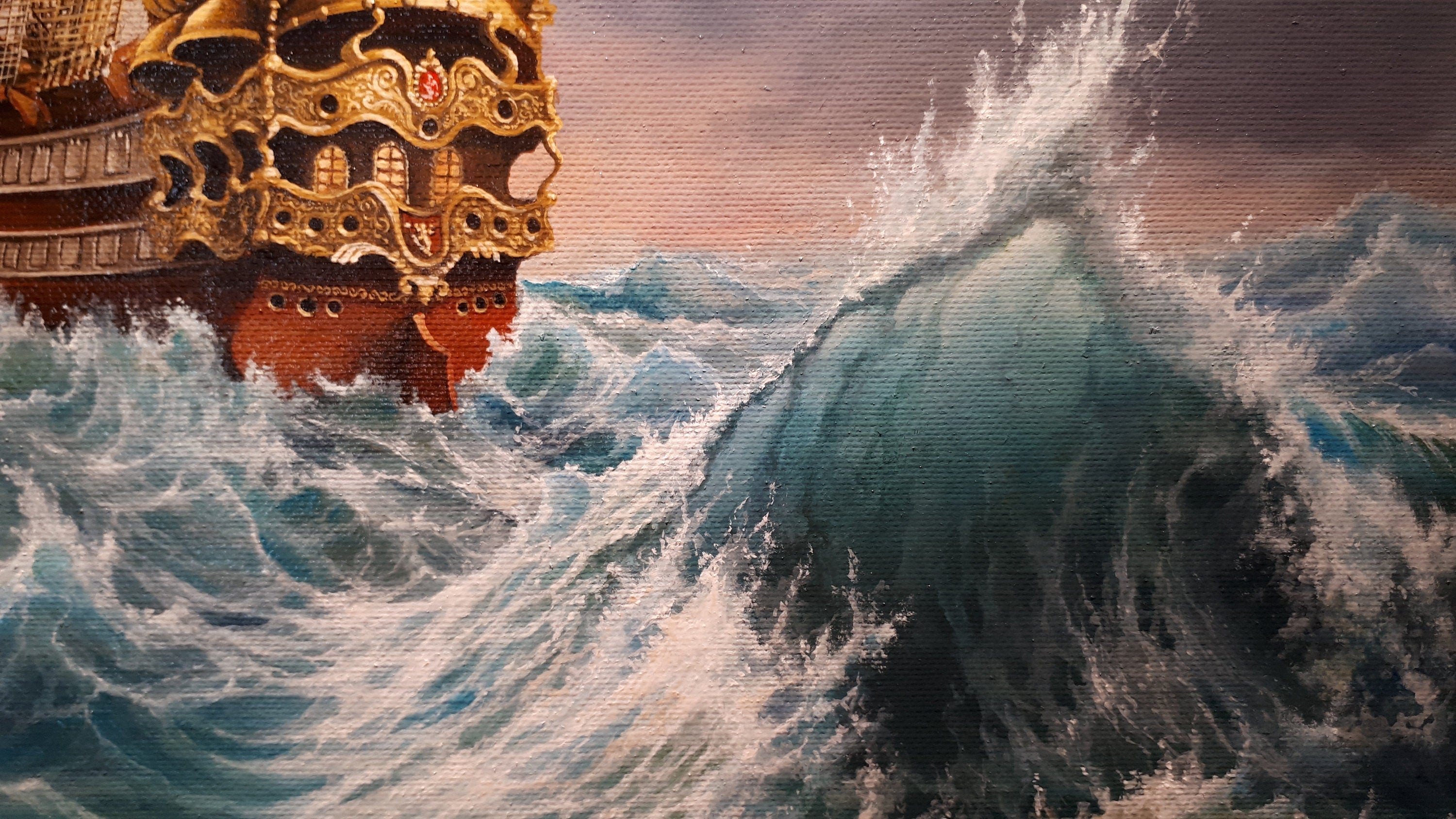 Tall Ship Giclée Art Print, Seascape Painting, Home Decor Gift FOSHE ART