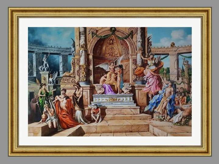 Greek Mythology art, TEMPLE of APOLLO giclee print from original oil painting, figurative painting