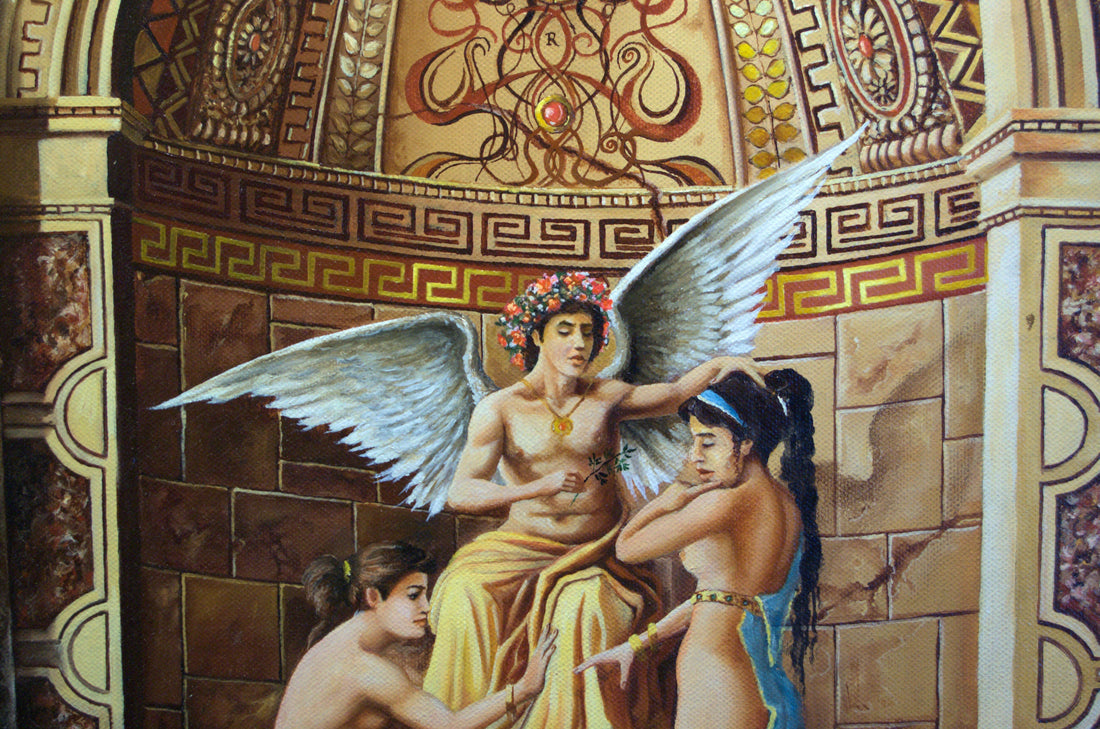 Apollo's Judgement Day Canvas Print, Gold Vintage Frame FOSHE ART