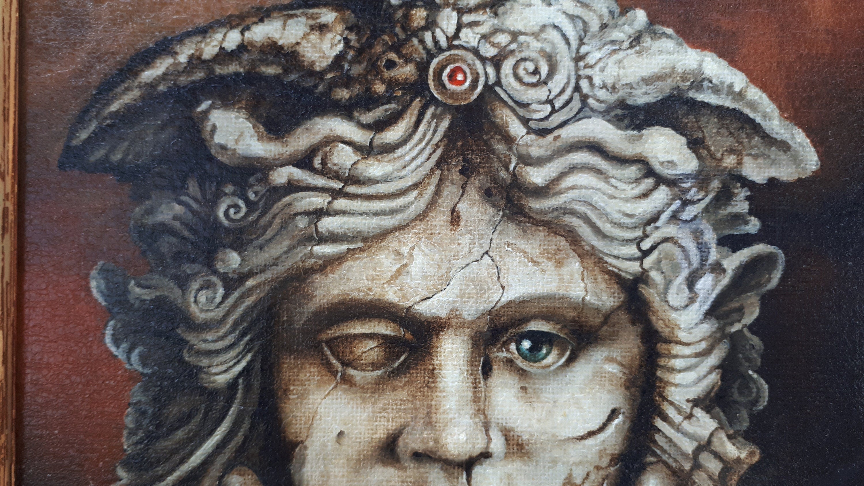 MEDUSA Giclée Fine Art Print of Mythical Creature from original oil painting modern home decoration gift idea for Greek mythology lovers FOSHE ART