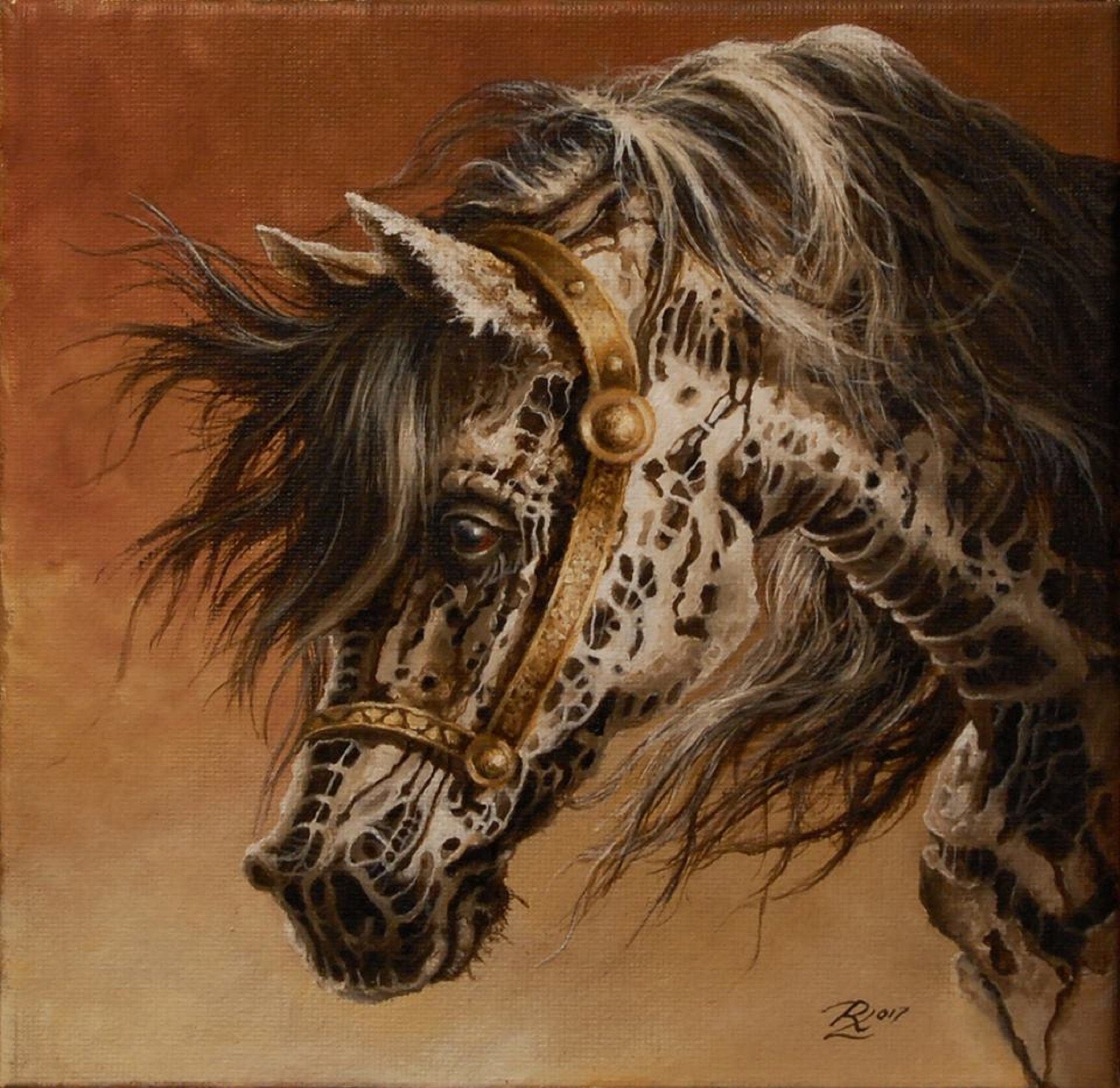 APPALOOSA HORSE HEAD | fine art print from original oil painting | horse photo | equestrian print | equestrian decor | High Definition Print FOSHE ART
