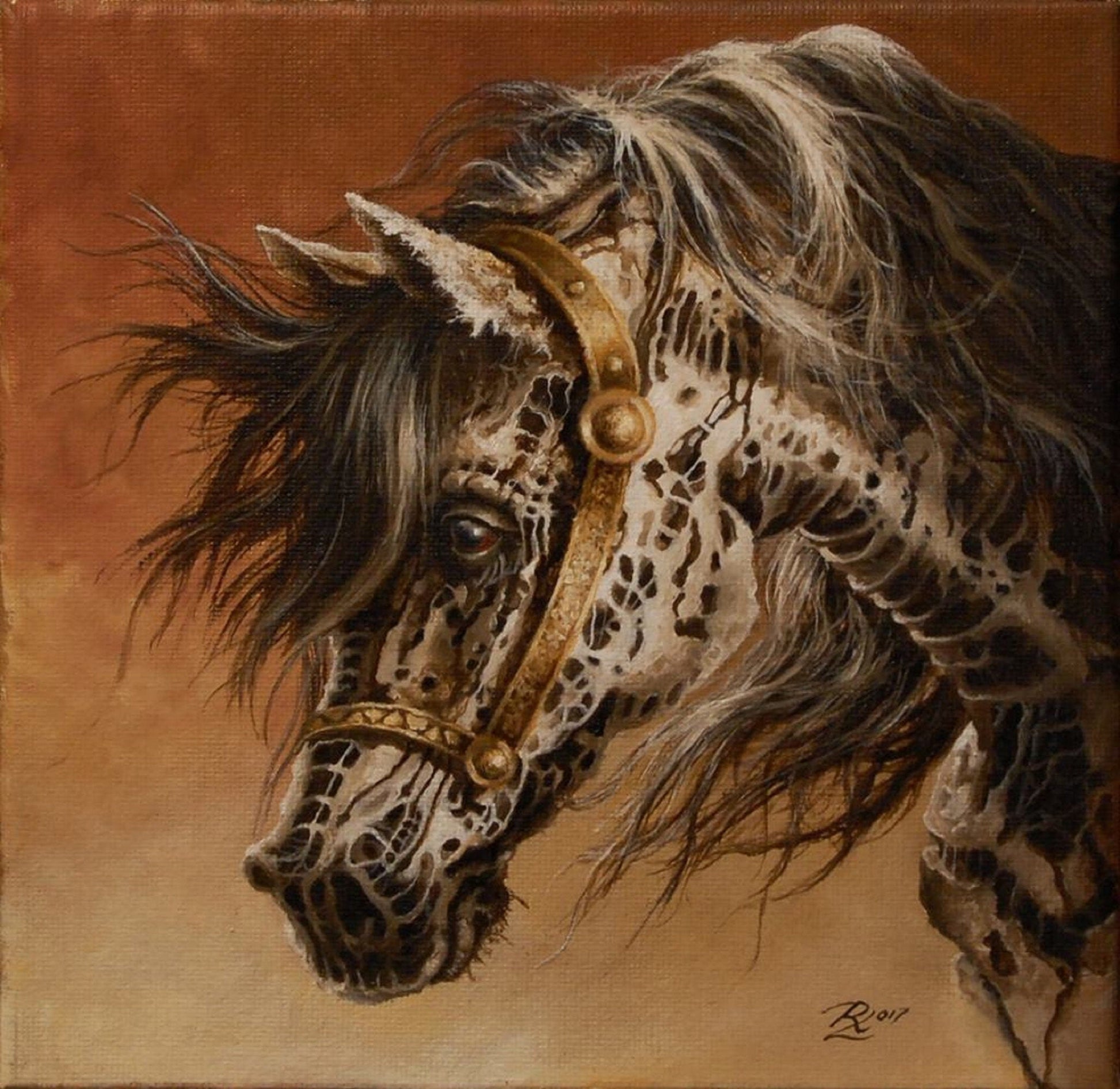 APPALOOSA HORSE HEAD | fine art print from original oil painting | horse photo | equestrian print | equestrian decor | High Definition Print FOSHE ART