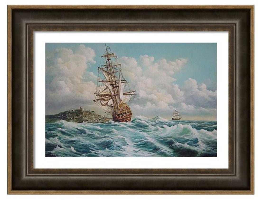 Sailing Ship Giclée Art Print | Seascape Oil Painting FOSHE ART