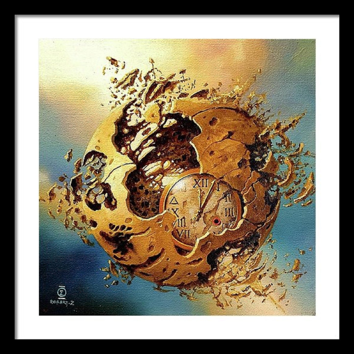 OUT OF TIME | Fine art from original oil painting | Surreal print of time | Modern home decoration
