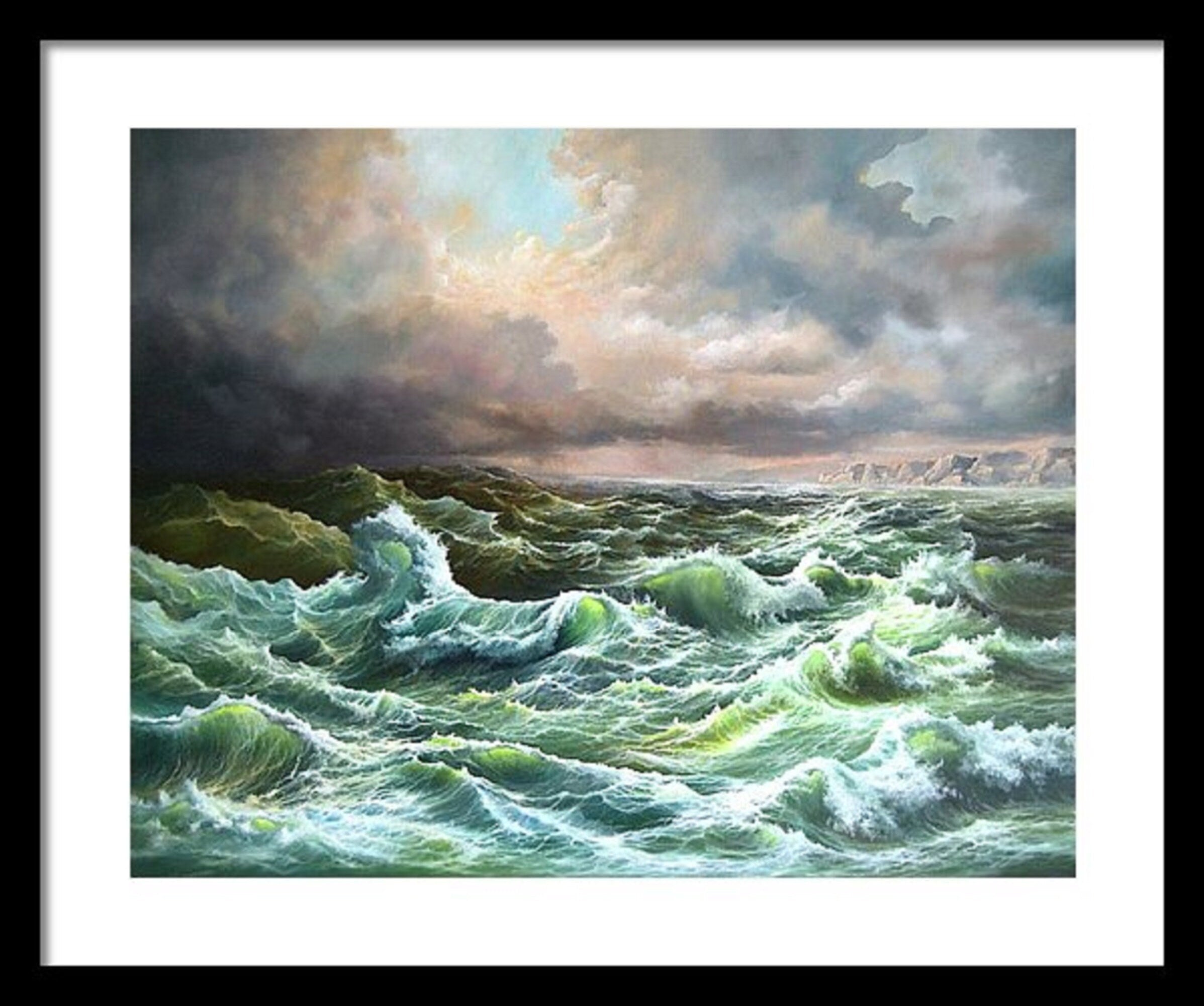 OPEN SEA Giclée Fine Art Print from original oil painting |Wave Seascape Artwork, Seascape Print, Wave Poster, Seascape Decoration, Wave