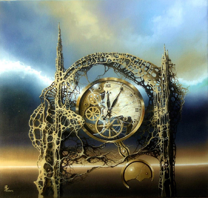 TIME GATE Fineart print on heavyweight paper, reproduction of original painting | Modern home decoration | Gift idea for surreal art lovers FOSHE ART