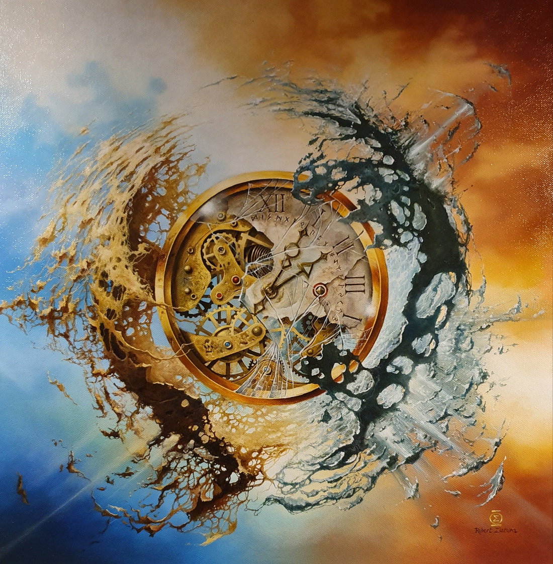 End of Time Giclée Canvas Print | Surreal Clock Oil Painting FOSHE ART