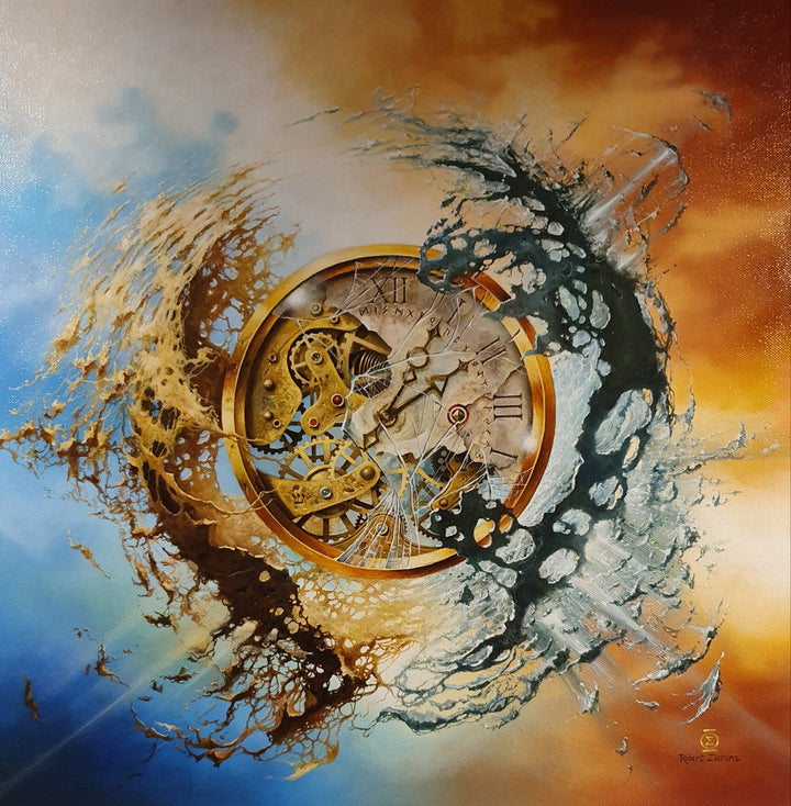 End of Time Giclée Canvas Print | Surreal Clock Oil Painting FOSHE ART