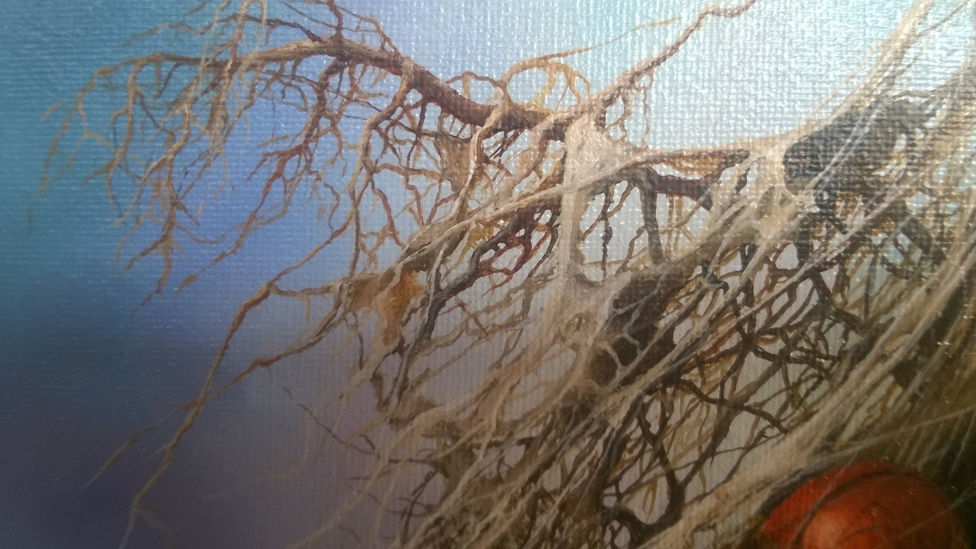 CAUGHT in the WEB of LIFE | Fine art print from original oil painting | Modern home decoration | Gift idea for surreal art lovers FOSHE ART