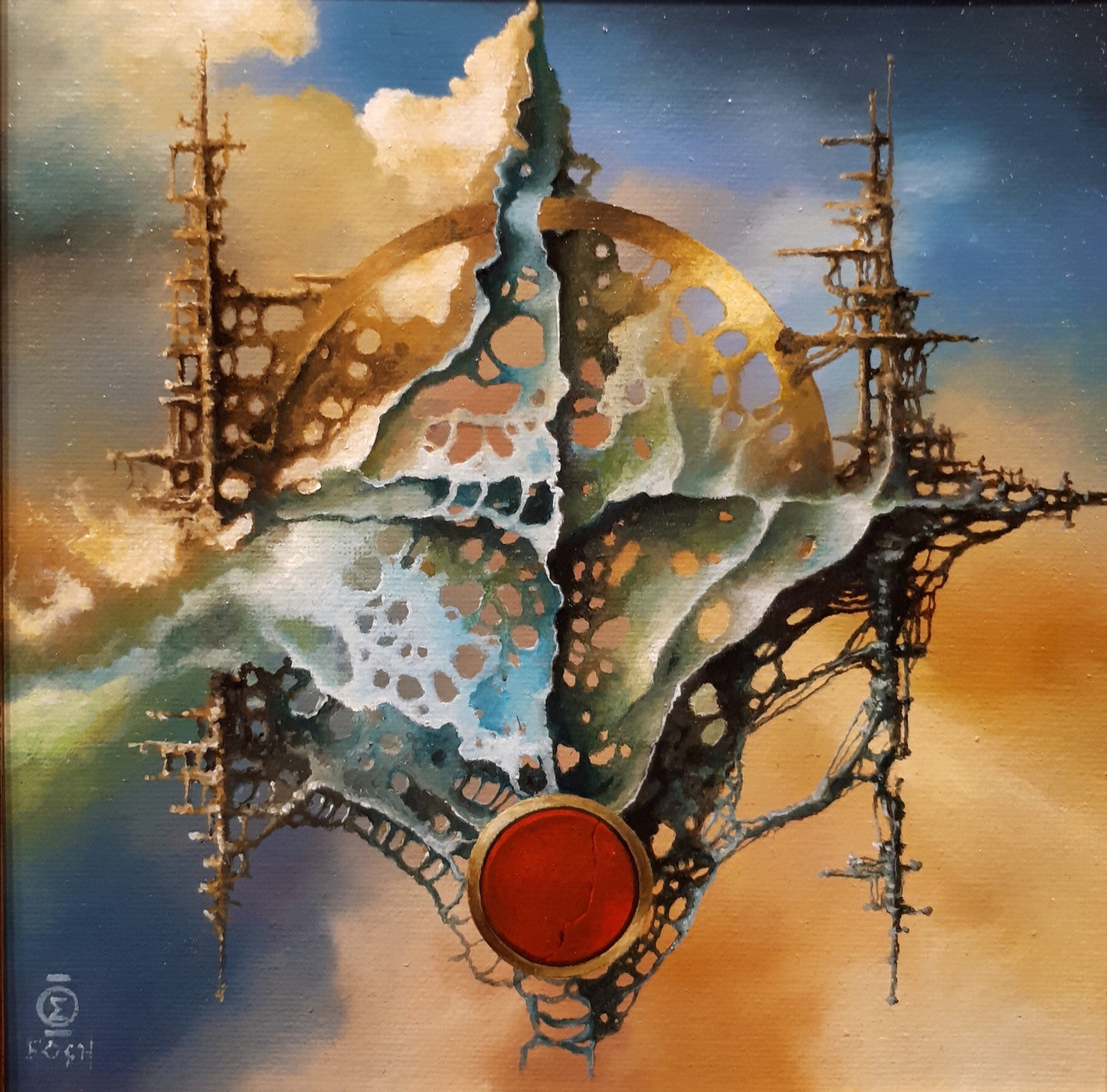 the JOY WITH STRUCTURE | Fine art print from original oil painting | Modern home decoration | Gift idea for surreal art lovers FOSHE ART