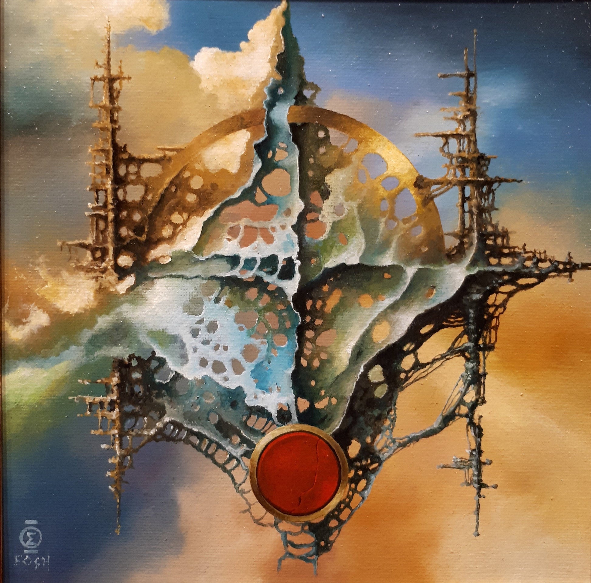 the JOY WITH STRUCTURE | Fine art print from original oil painting | Modern home decoration | Gift idea for surreal art lovers FOSHE ART