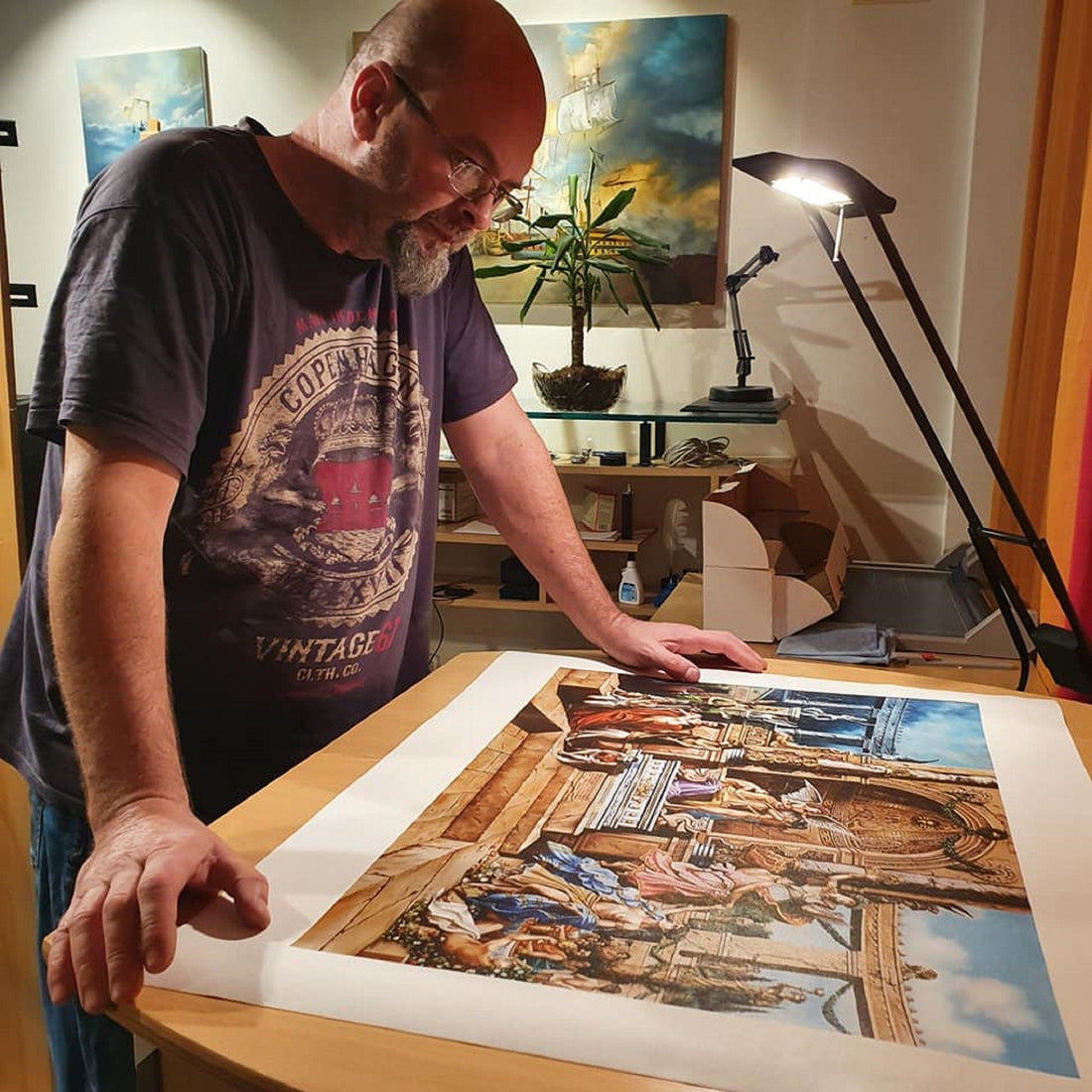 JUDGMENT DAY of  APOLLO | Giclée canvas print from figurative original oil painting | Modern home decoration | Greek mythology Apollo temple FOSHE ART