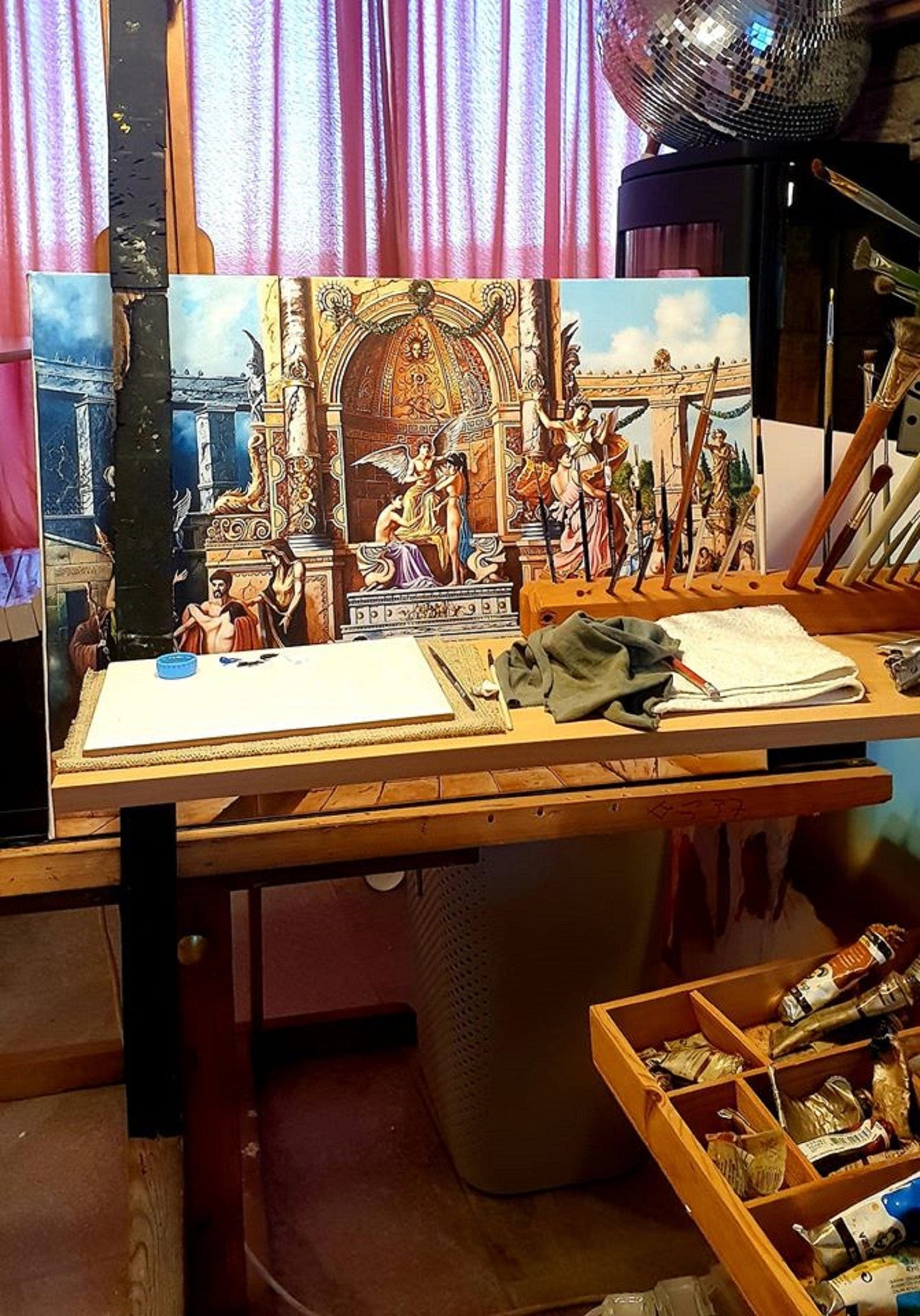 JUDGMENT DAY of  APOLLO | Giclée canvas print from figurative original oil painting | Modern home decoration | Greek mythology Apollo temple FOSHE ART