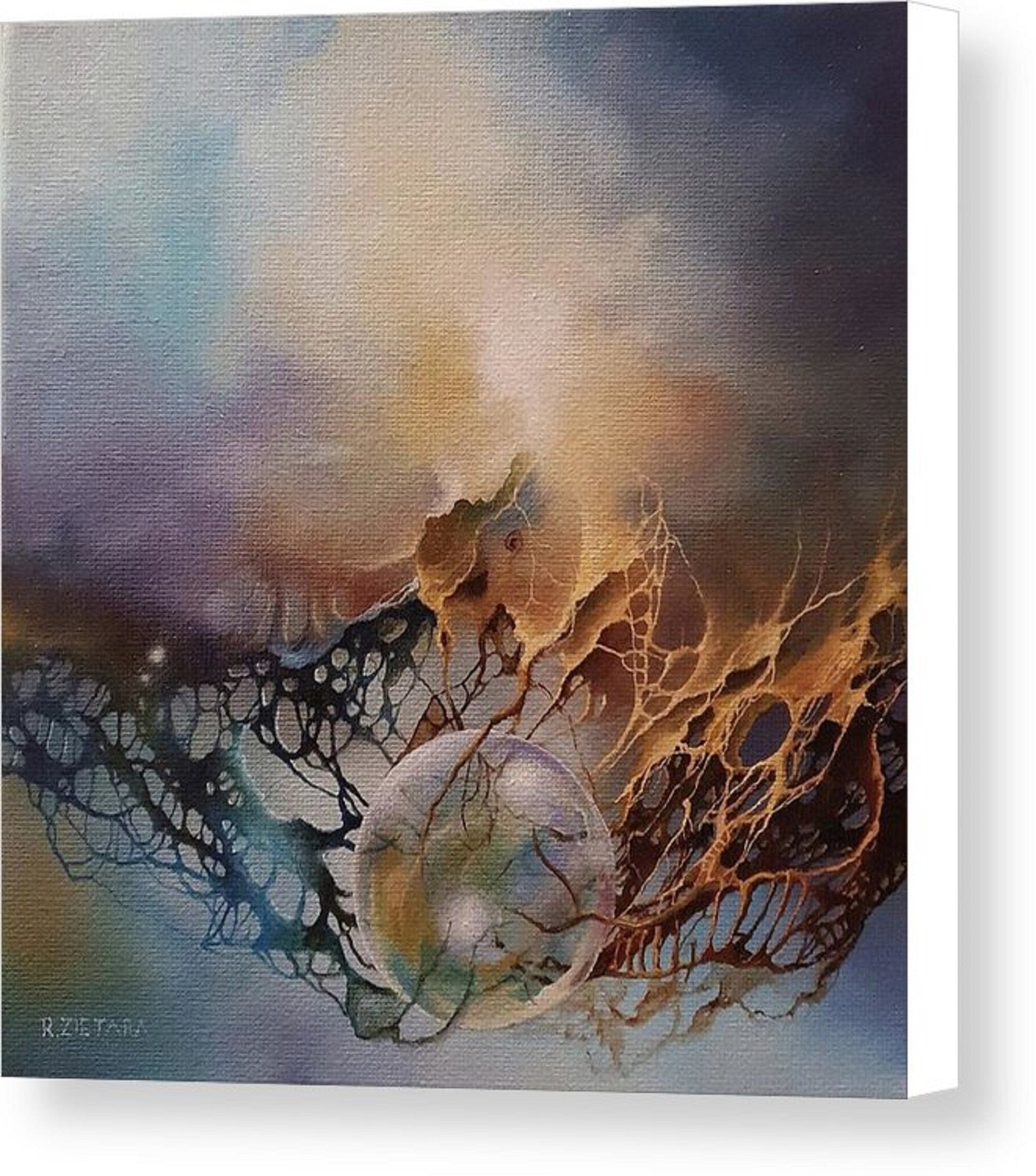 BUBBLE DREAM  | Giclée canvas print from original oil painting of Robert Zietara | Modern home decoration | Gift idea for surreal art lovers FOSHE ART