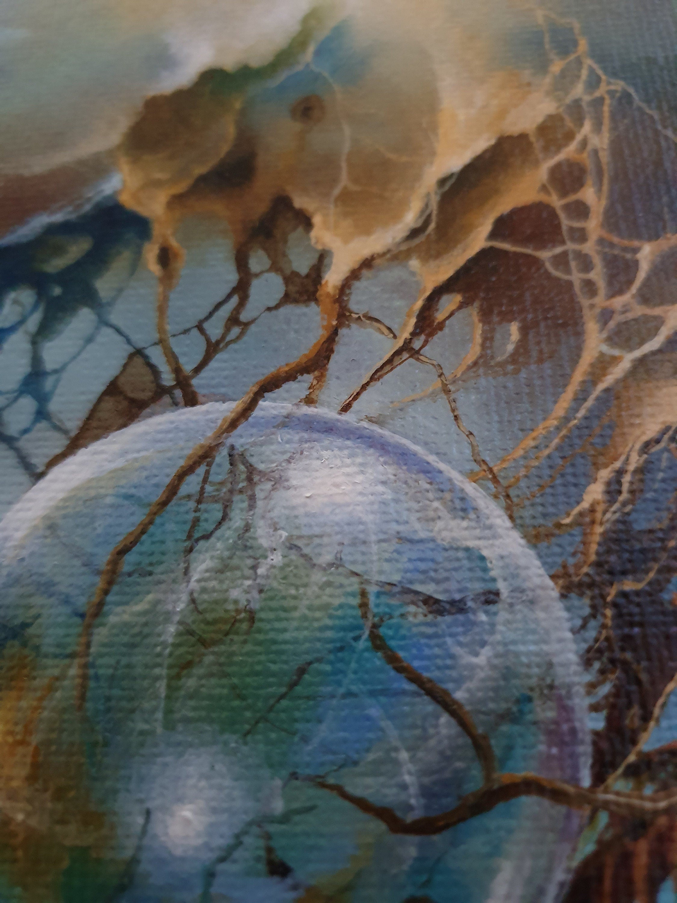 BUBBLE DREAM  | Giclée canvas print from original oil painting of Robert Zietara | Modern home decoration | Gift idea for surreal art lovers FOSHE ART