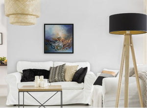 BUBBLE DREAM | fine art print from original oil painting | surreal image | blue modern contemporary art | home decoration for dreamers