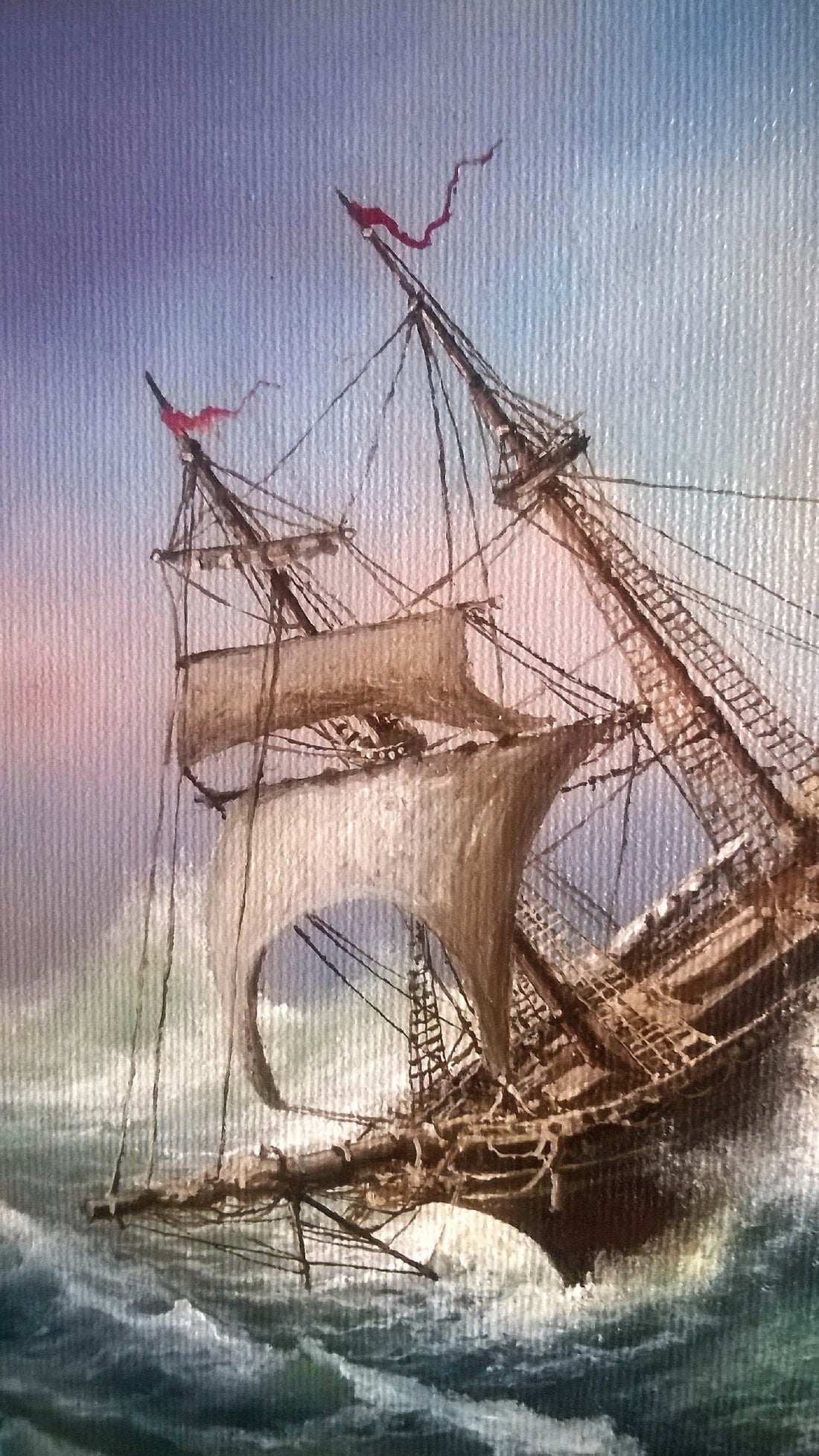 Marine Art Sailing Ship Giclée Print | Ship at Rough Sea FOSHE ART