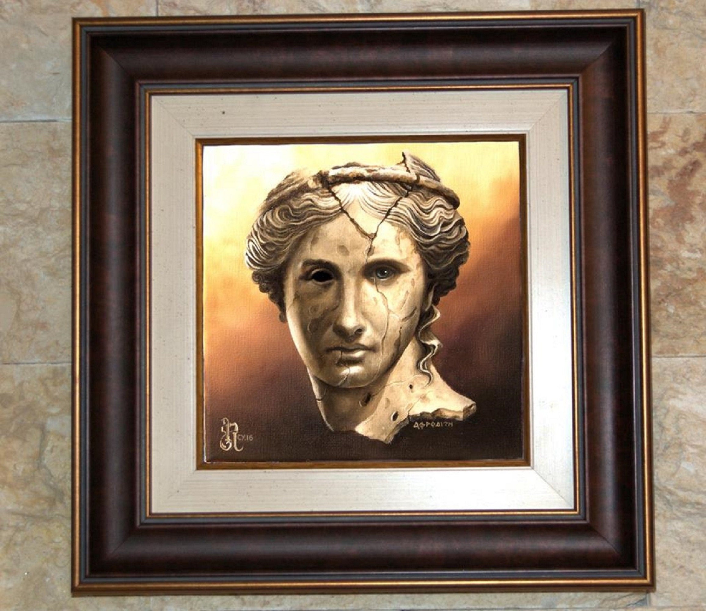 CYPRUS LOVE Fine art Aphrodite print of original oil painting by Robert Zietara | Modern home decoration | Gift idea for Greek mythology fan FOSHE ART