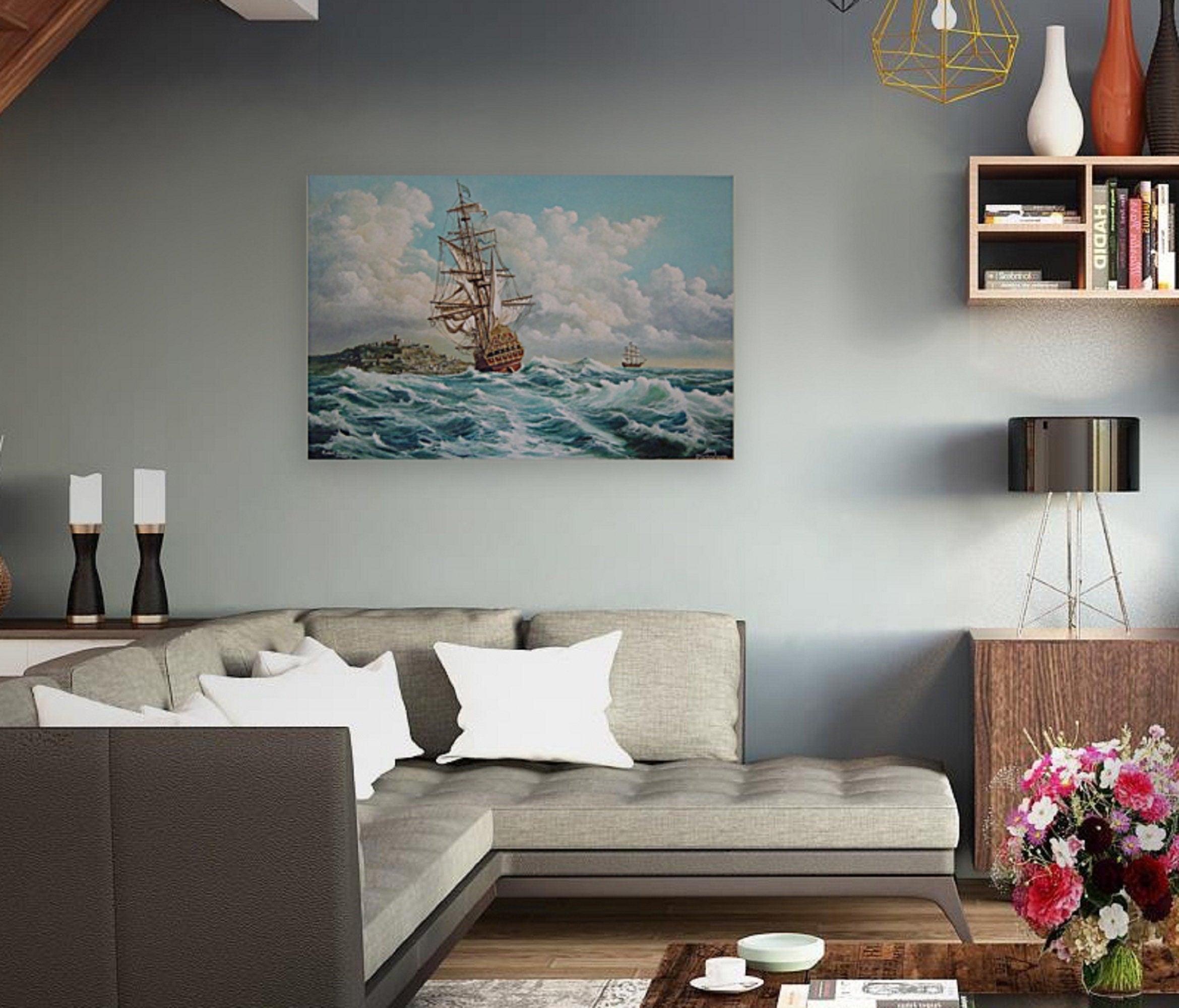 Sailing Ship Giclée Art Print | Seascape Oil Painting FOSHE ART