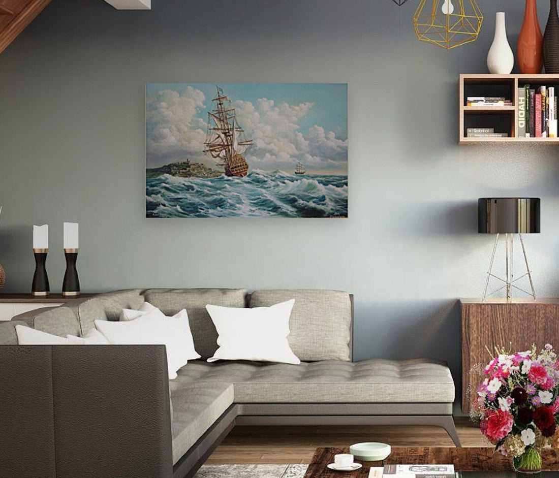 Sailing Ship Giclée Art Print | Seascape Oil Painting FOSHE ART