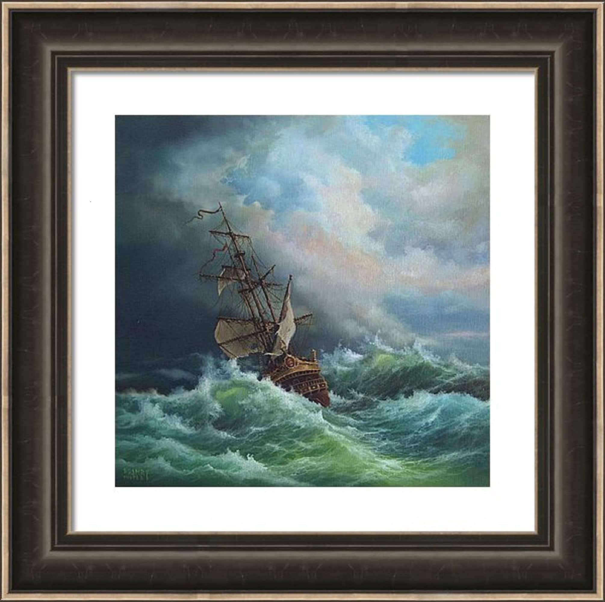 Tall Ship Seascape | Robert Zietara| Art Print, After Storm Giclee, Maritime Wall Decor FOSHE ART
