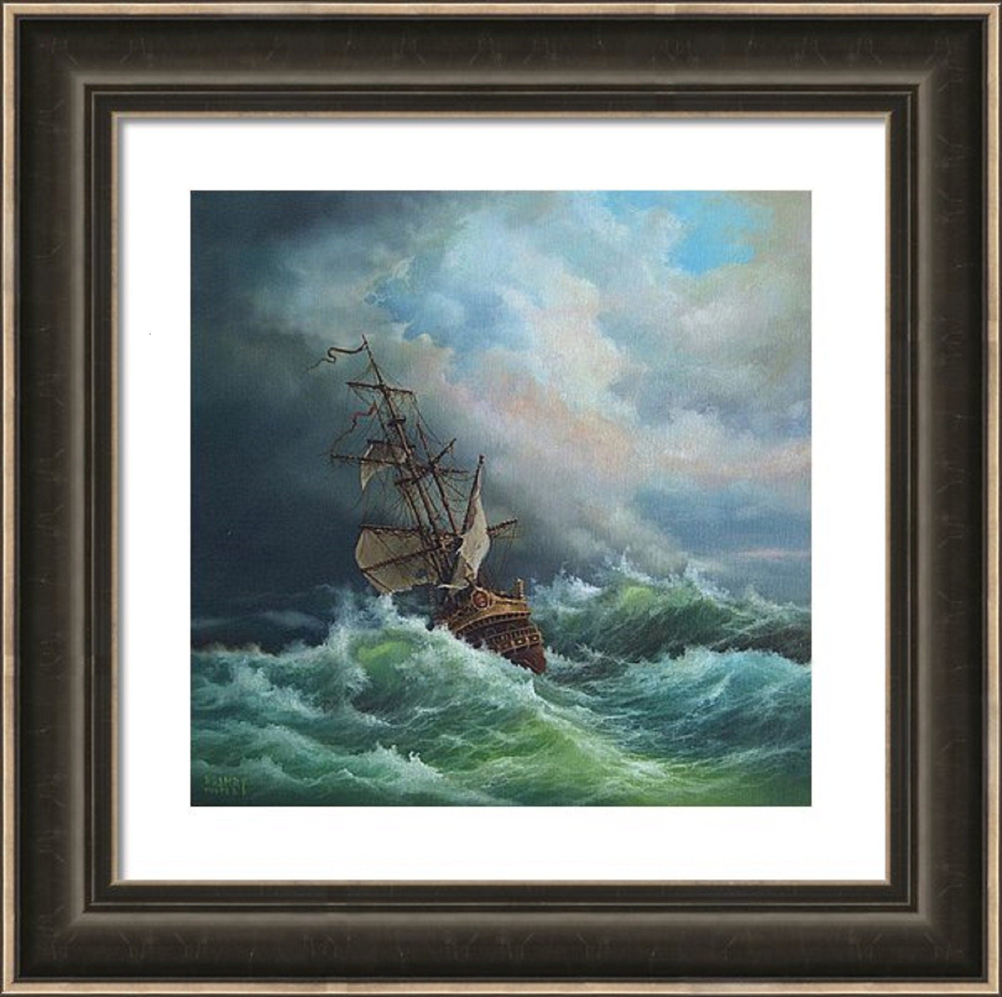 ETTER STORM: Giclee heavyweight print on Fineart paper or museum quality poster, Serenity ship, Arte seascape, Tall ship painting Decoration FOSHE ART