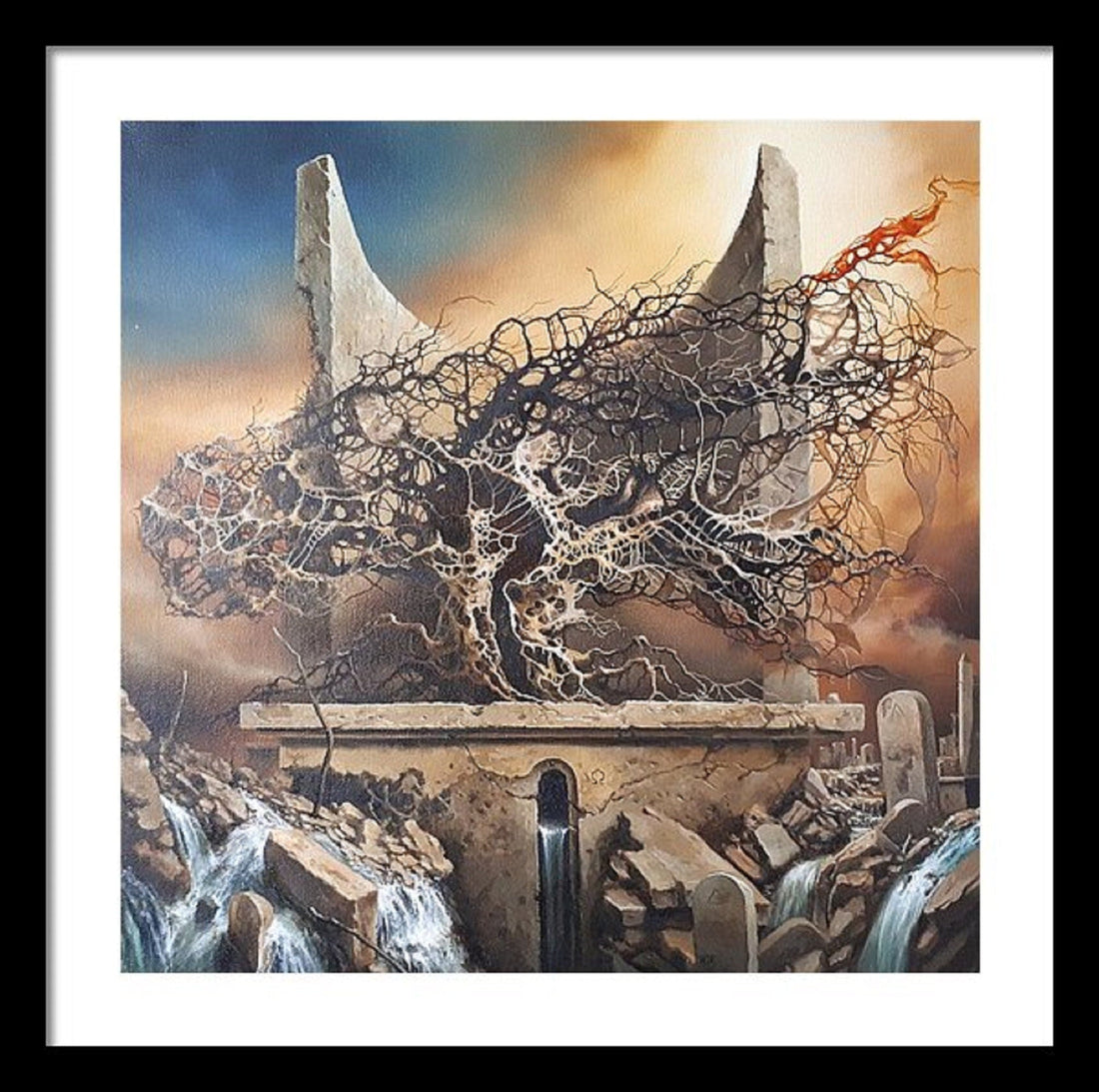 TREE OF LIFE fine art print from original oil painting | Modern home decoration | Gift idea for surreal art lovers FOSHE ART