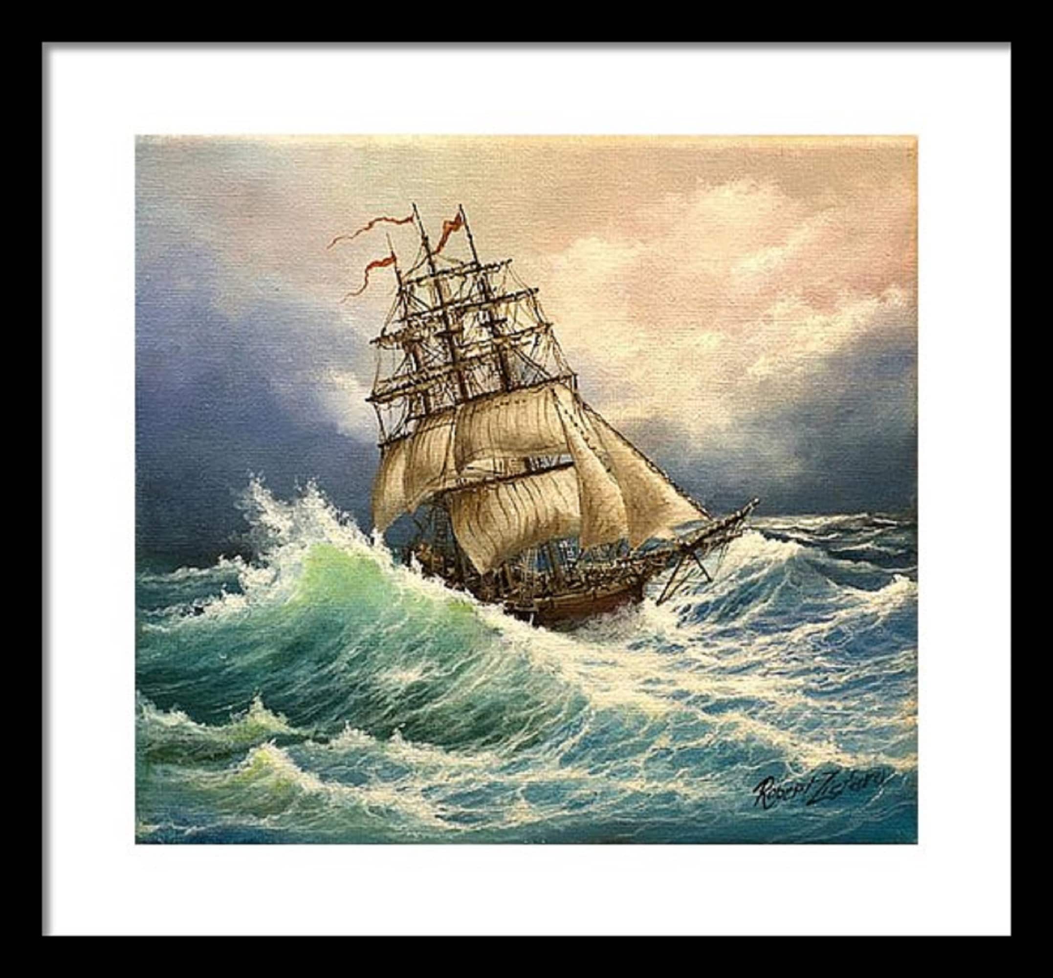 Tall Ship Giclée Print | Nautical Maritime Seascape Art FOSHE ART