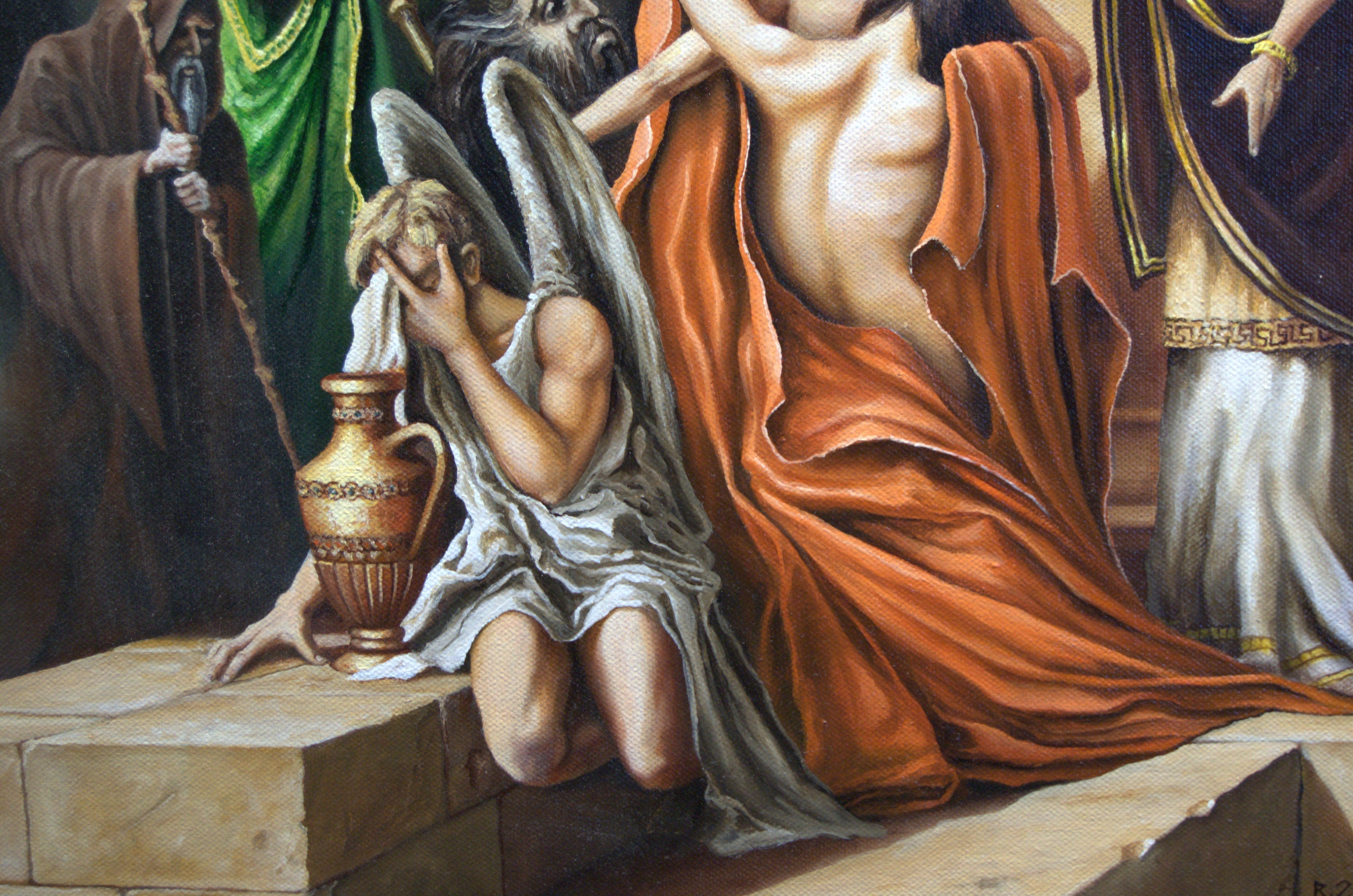 JUDGMENT DAY of  APOLLO | Giclée canvas print from figurative original oil painting | Modern home decoration | Greek mythology Apollo temple FOSHE ART