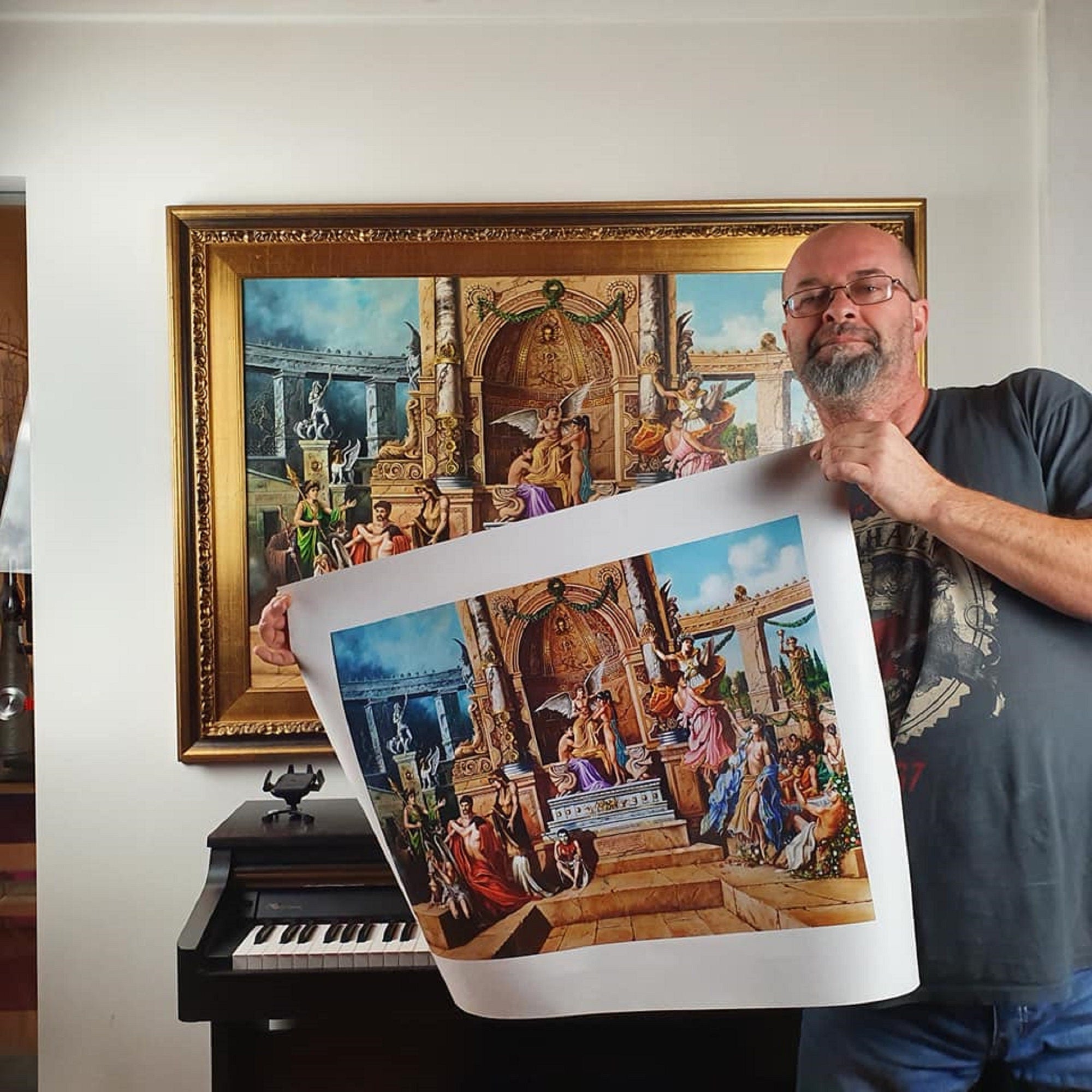 JUDGMENT DAY of  APOLLO | Giclée canvas print from figurative original oil painting | Modern home decoration | Greek mythology Apollo temple FOSHE ART